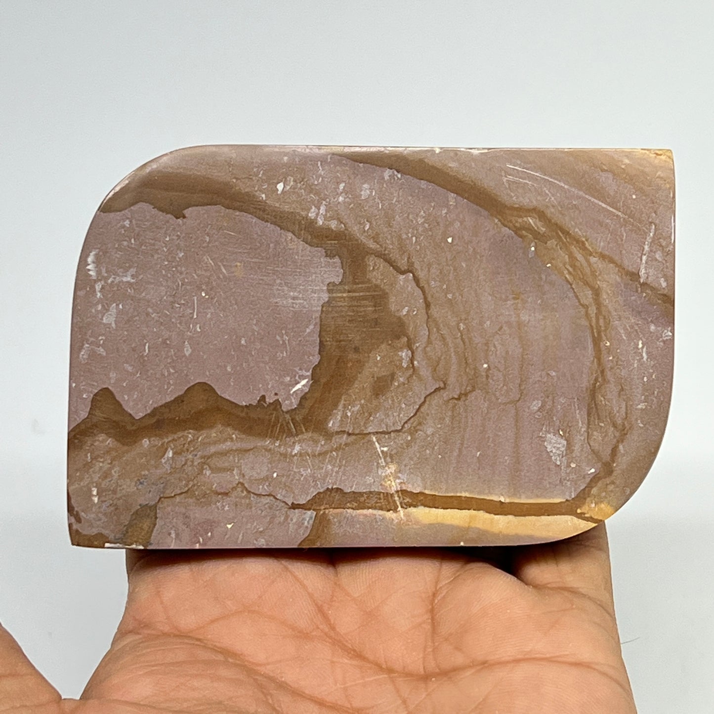 199.2g, 3.6"x2.4"x0.6" Picture Jasper Rectangle Gemstone Home Decor, B20115