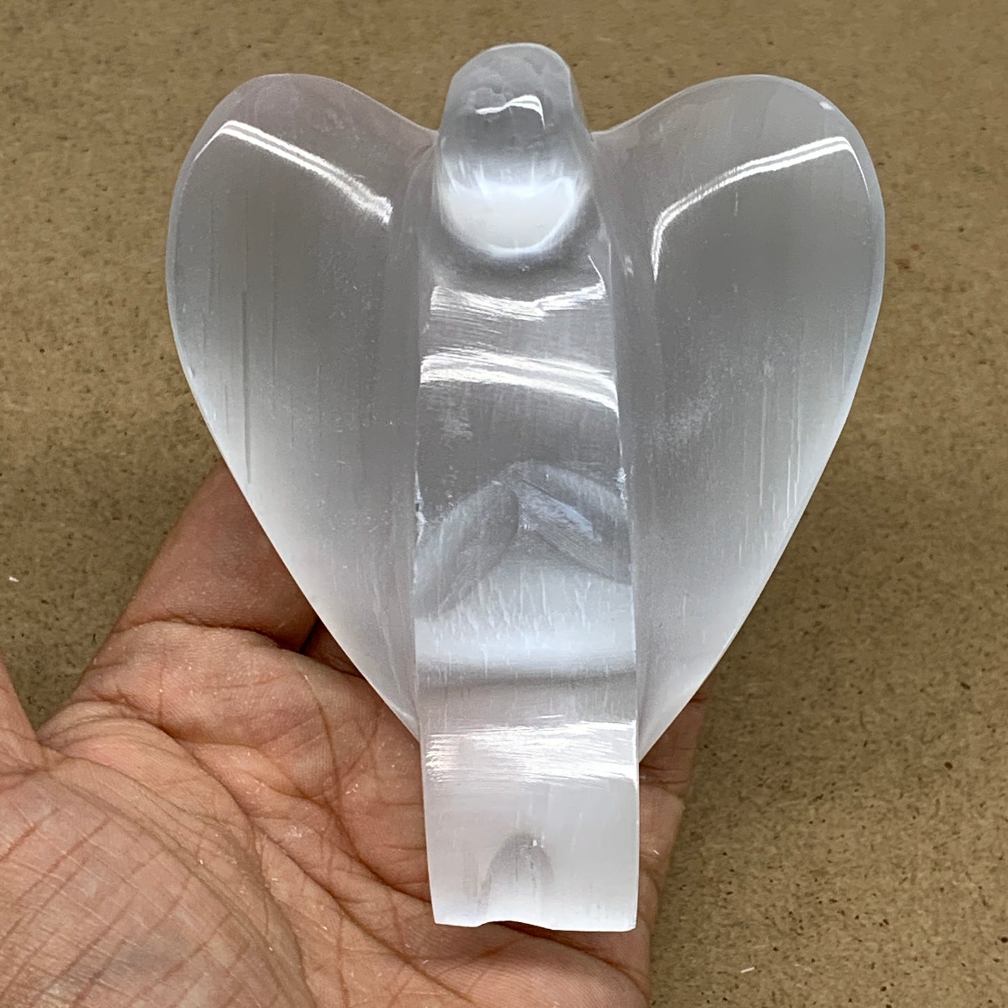 329.4g, 3.9"x3.2"x1.7"Natural Selenite (Satin Spar) Angel Crystal @Morocco,B8924