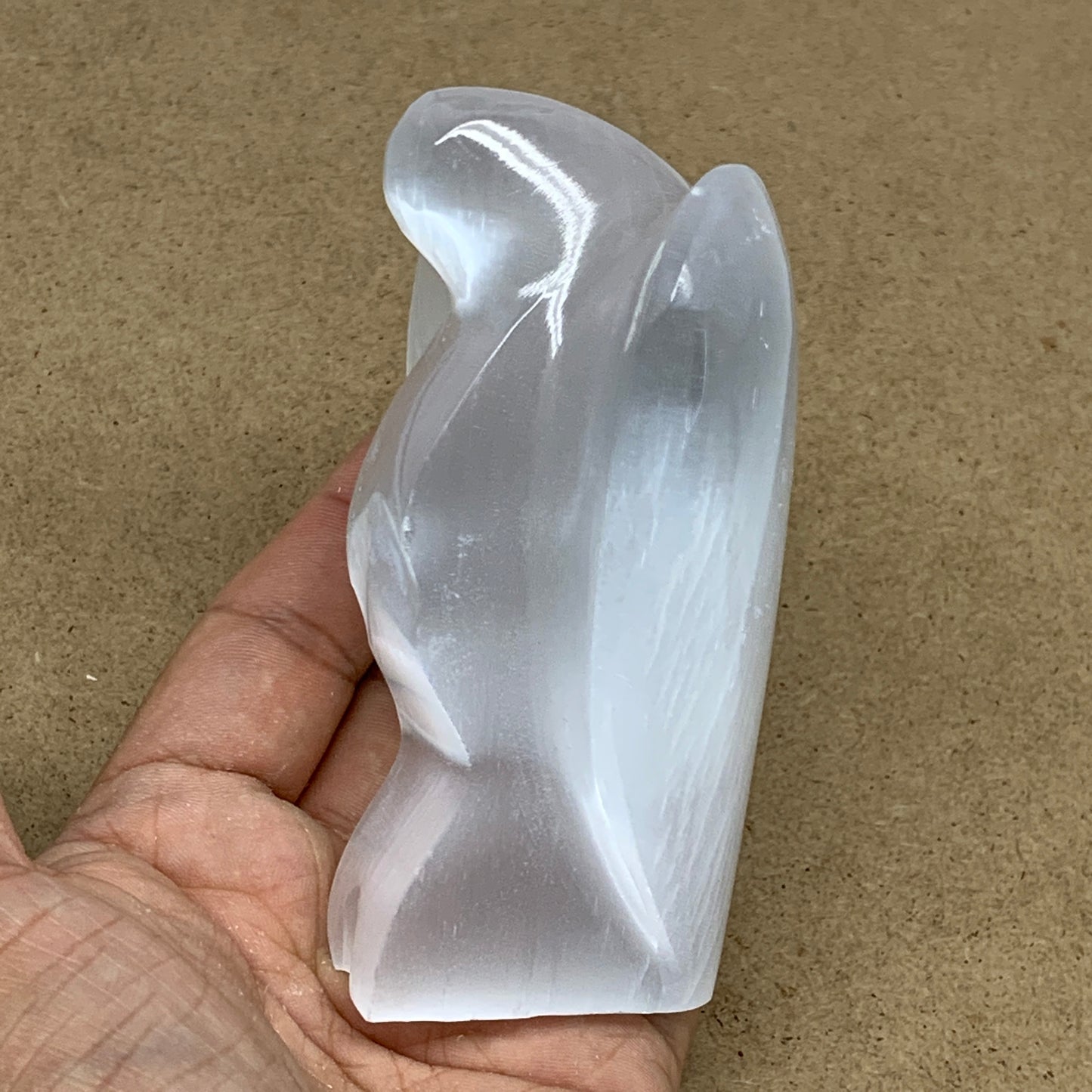 329.4g, 3.9"x3.2"x1.7"Natural Selenite (Satin Spar) Angel Crystal @Morocco,B8924