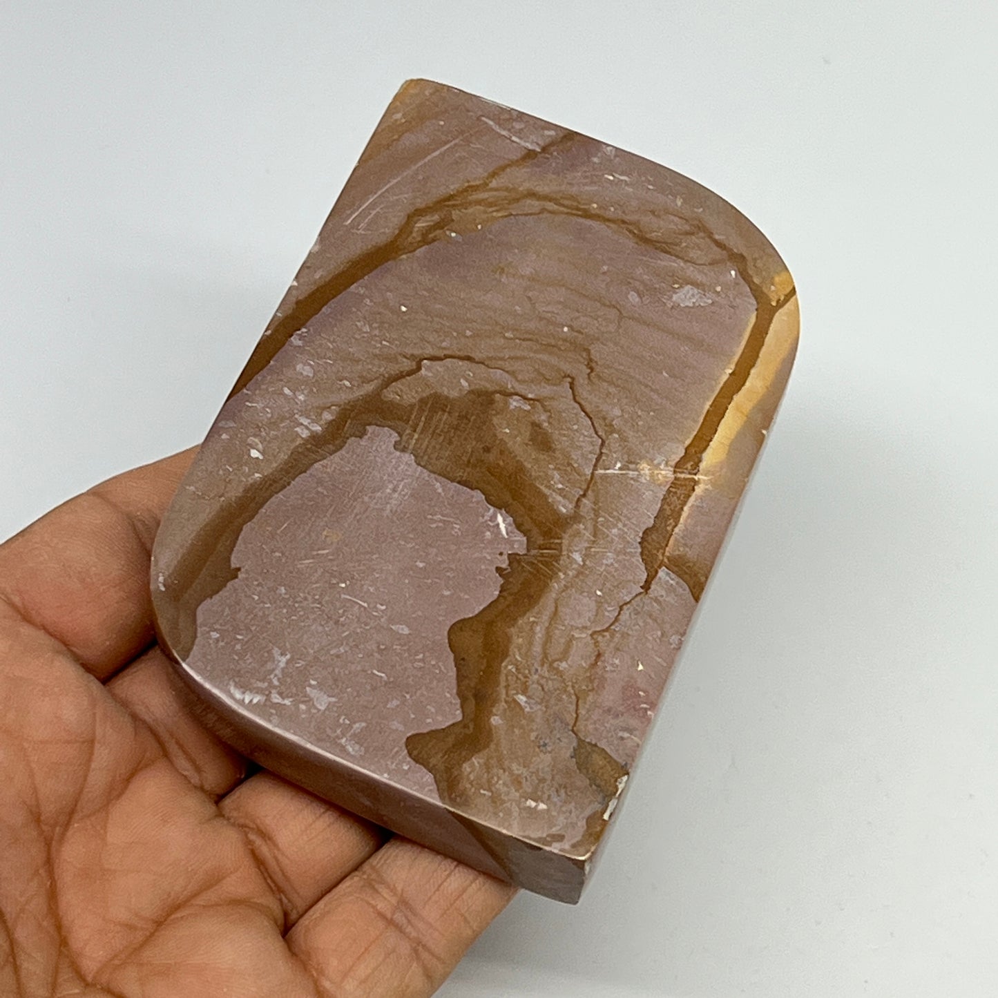 199.2g, 3.6"x2.4"x0.6" Picture Jasper Rectangle Gemstone Home Decor, B20115