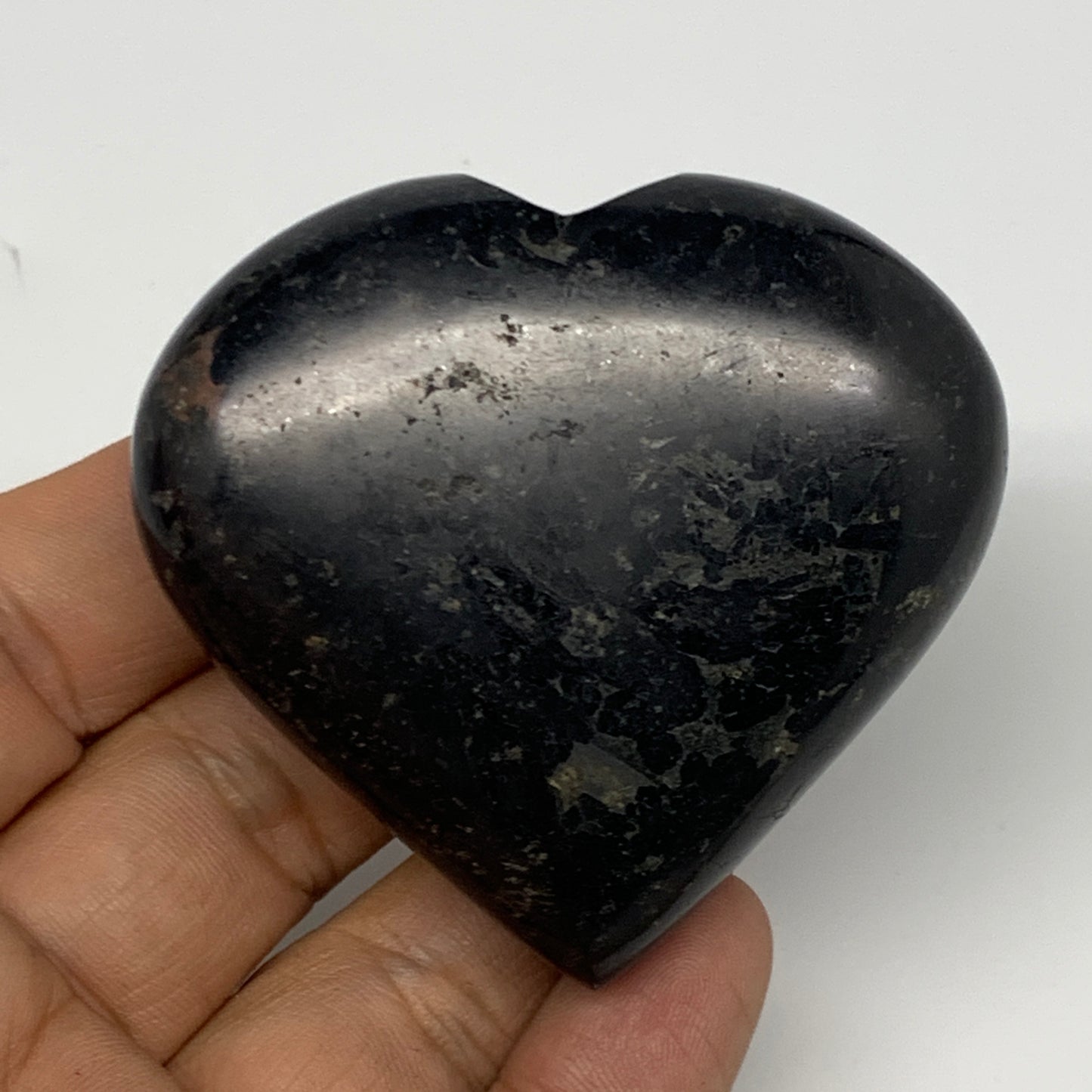 124.6g, 2.2"x2.4"x0.9", Black Tourmaline Heart Polished Crystal Decor, B21808
