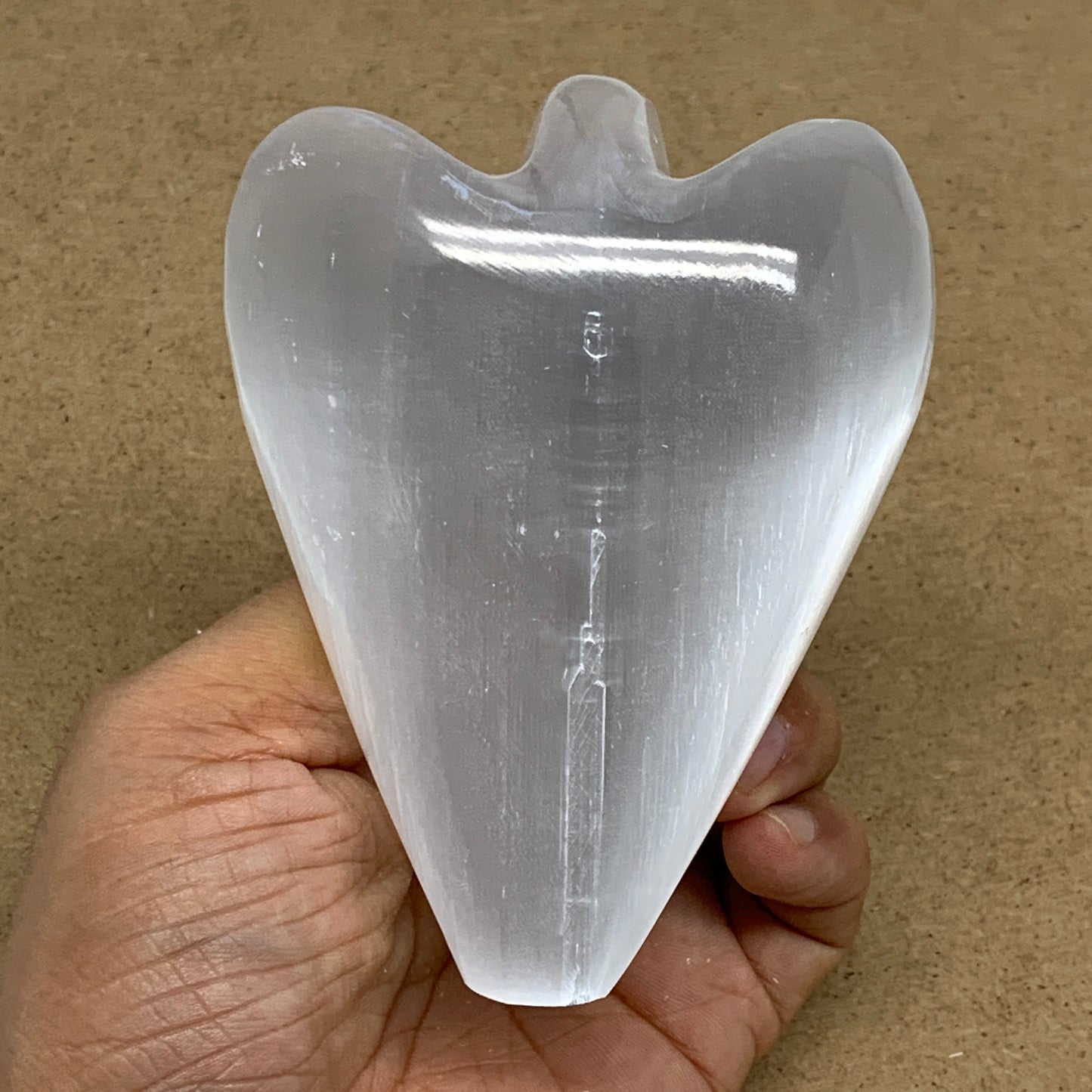 329.4g, 3.9"x3.2"x1.7"Natural Selenite (Satin Spar) Angel Crystal @Morocco,B8924