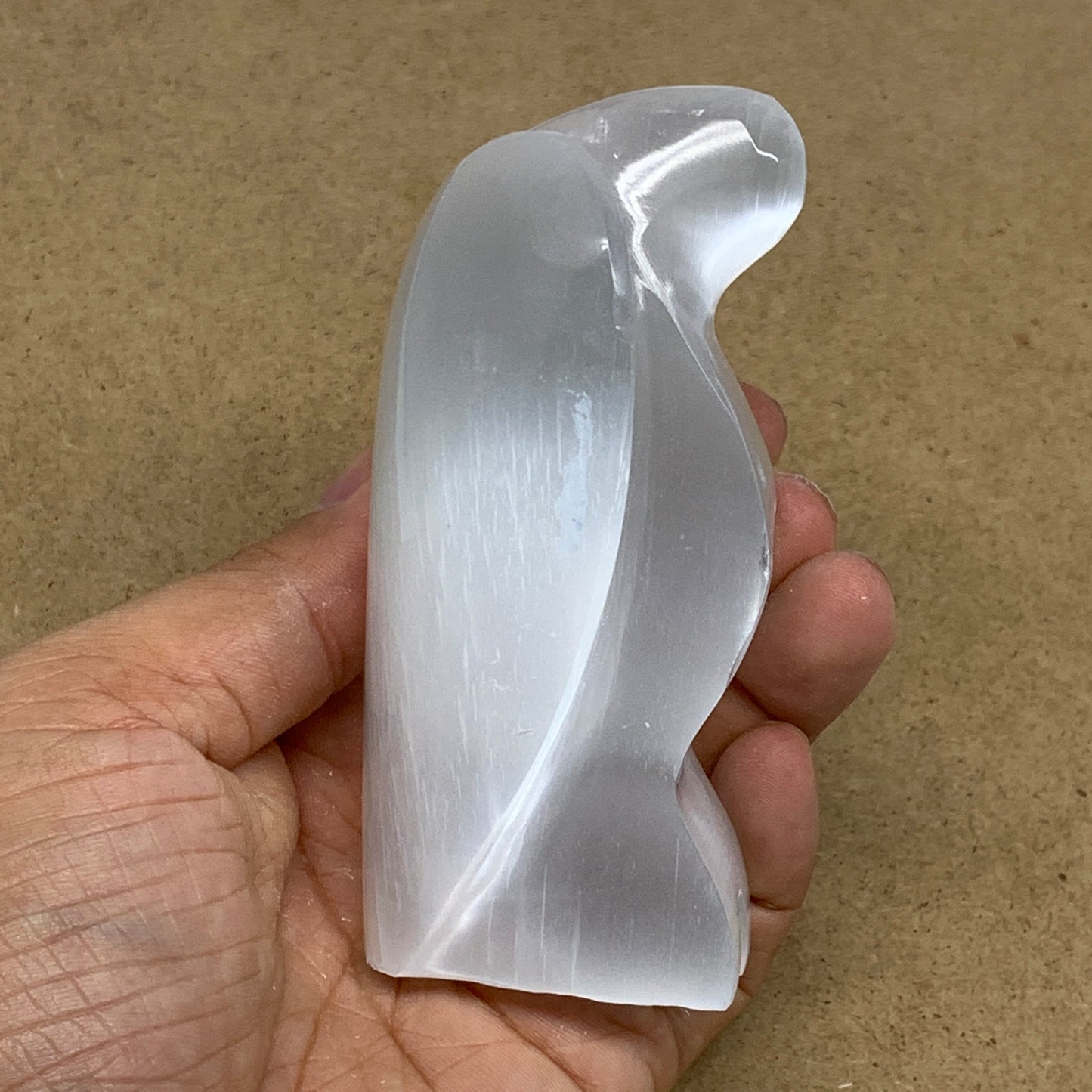 329.4g, 3.9"x3.2"x1.7"Natural Selenite (Satin Spar) Angel Crystal @Morocco,B8924