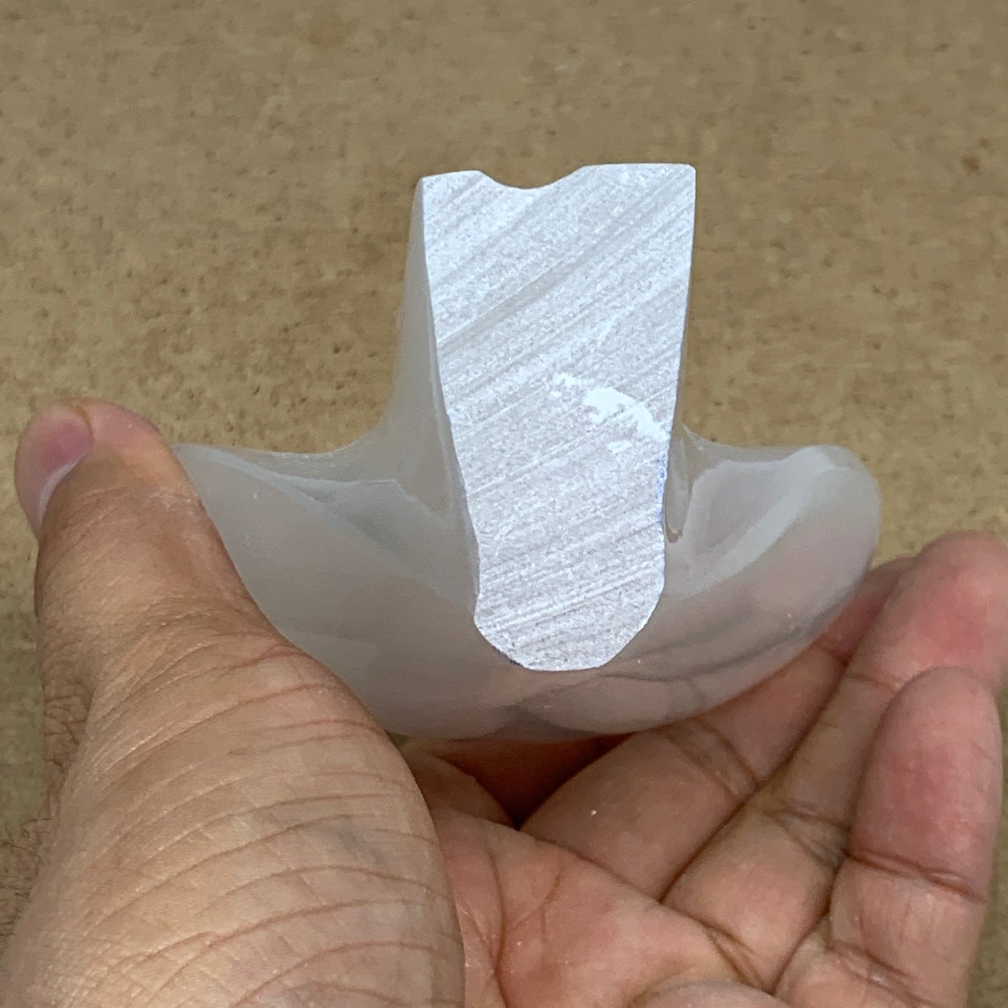 329.4g, 3.9"x3.2"x1.7"Natural Selenite (Satin Spar) Angel Crystal @Morocco,B8924