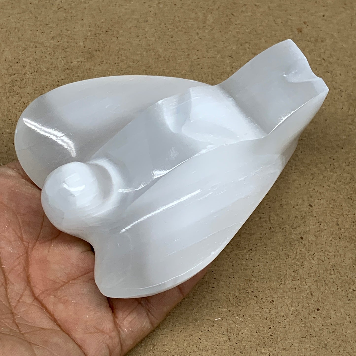 329.4g, 3.9"x3.2"x1.7"Natural Selenite (Satin Spar) Angel Crystal @Morocco,B8924