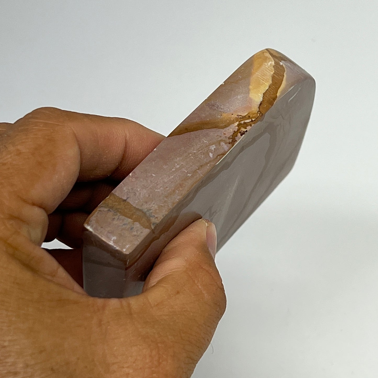 199.2g, 3.6"x2.4"x0.6" Picture Jasper Rectangle Gemstone Home Decor, B20115