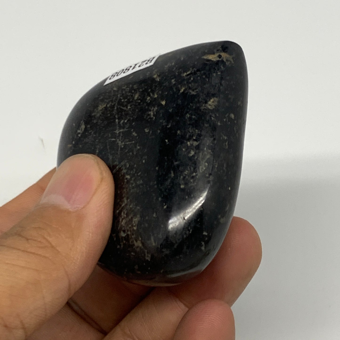 124.6g, 2.2"x2.4"x0.9", Black Tourmaline Heart Polished Crystal Decor, B21808