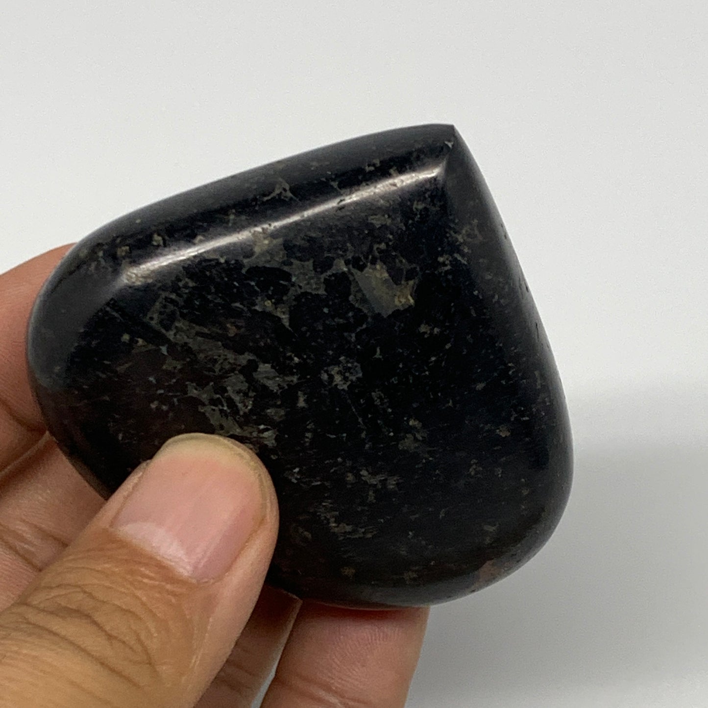 124.6g, 2.2"x2.4"x0.9", Black Tourmaline Heart Polished Crystal Decor, B21808