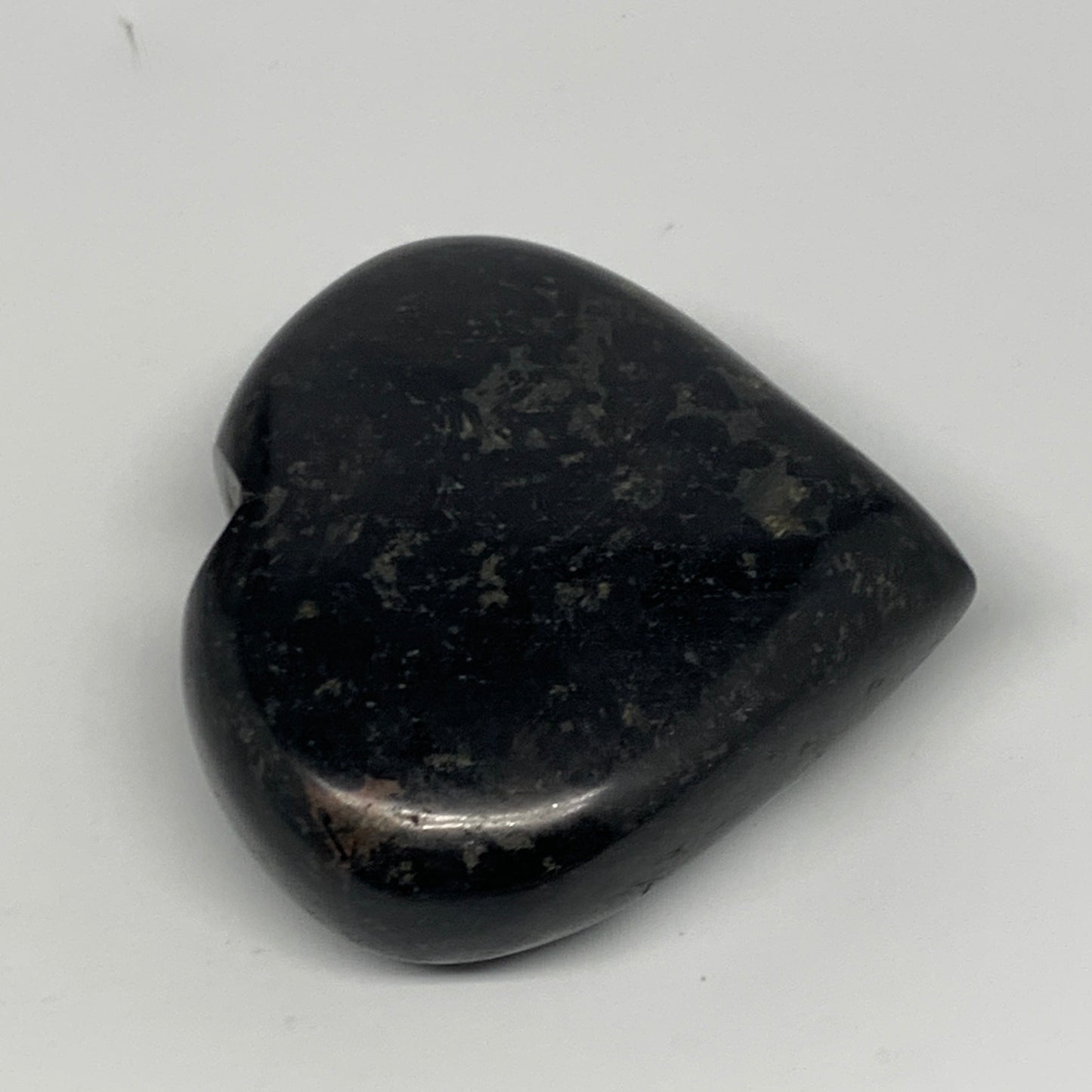 124.6g, 2.2"x2.4"x0.9", Black Tourmaline Heart Polished Crystal Decor, B21808