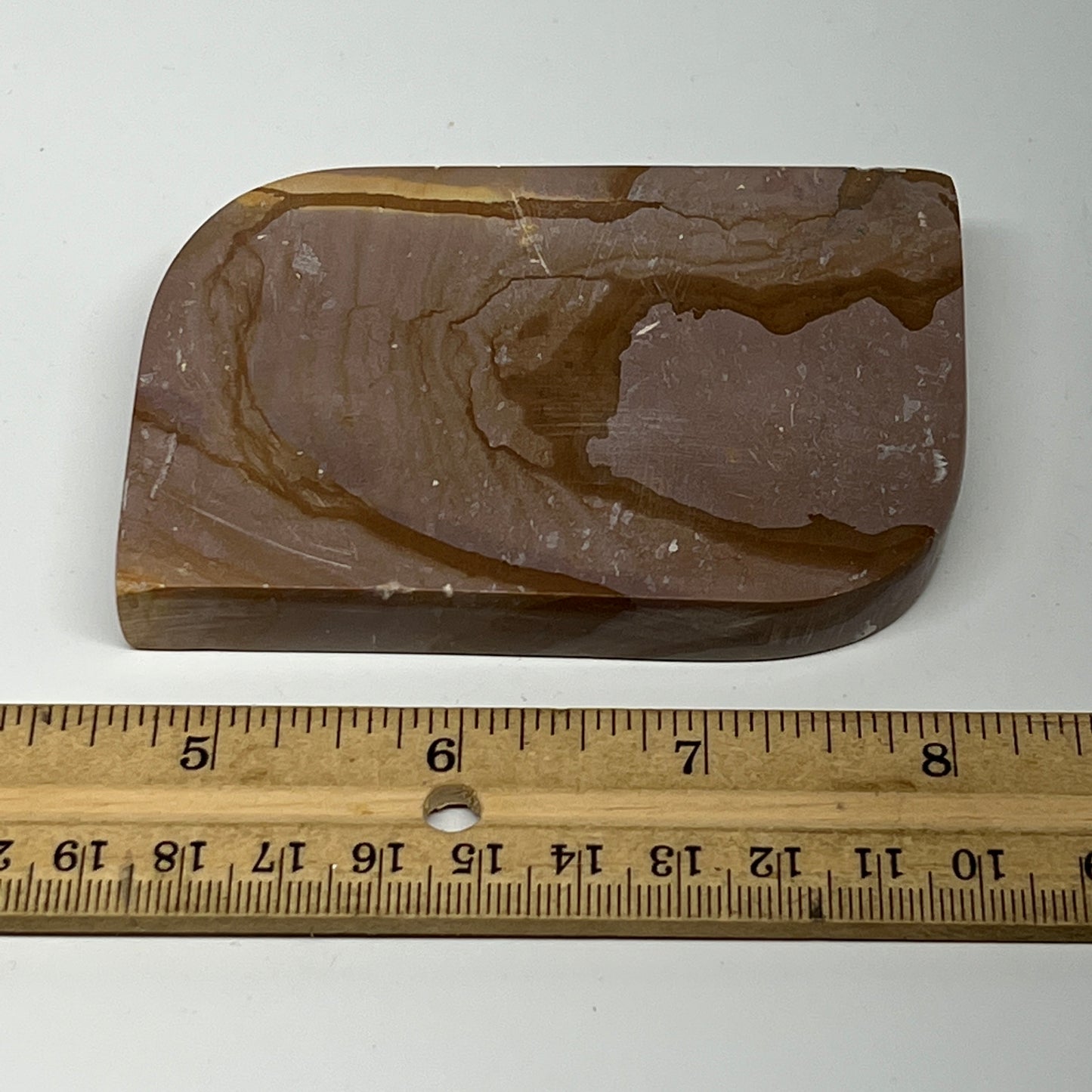 199.2g, 3.6"x2.4"x0.6" Picture Jasper Rectangle Gemstone Home Decor, B20115