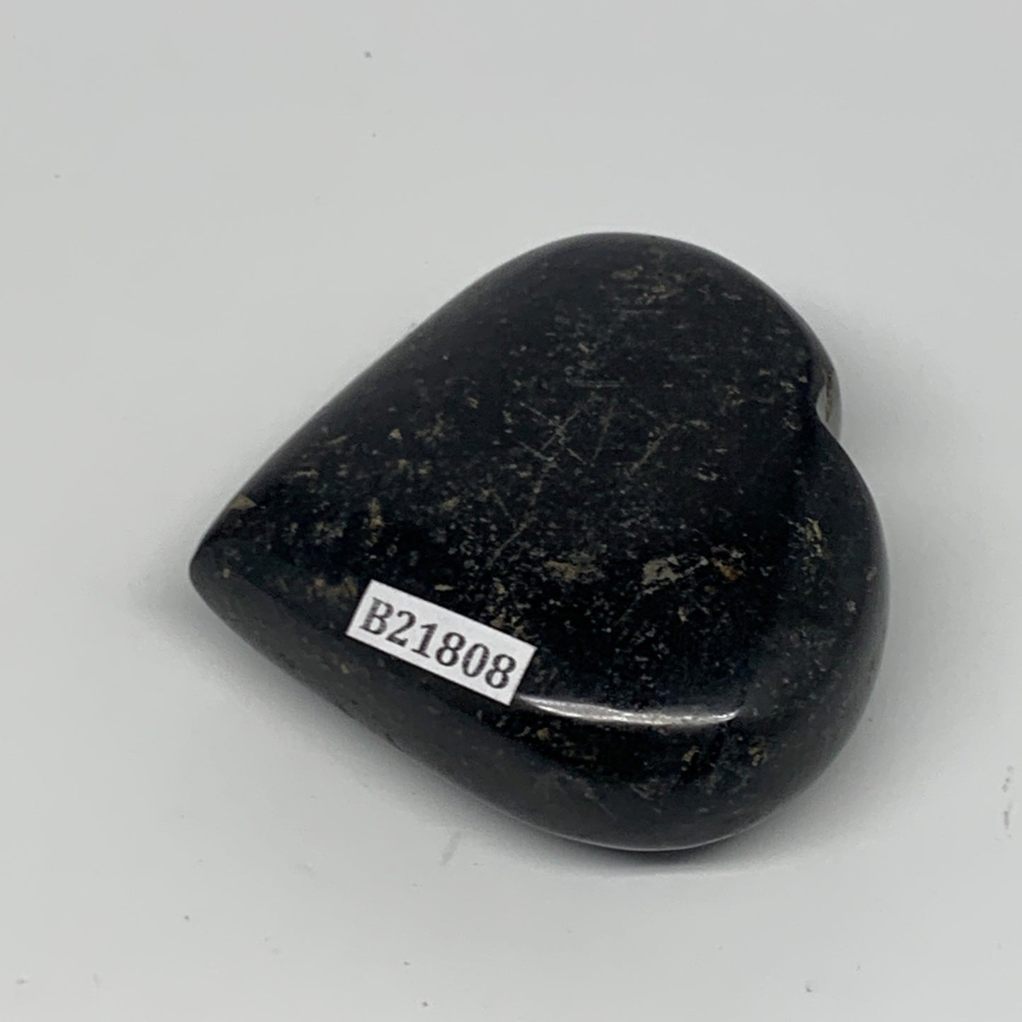 124.6g, 2.2"x2.4"x0.9", Black Tourmaline Heart Polished Crystal Decor, B21808