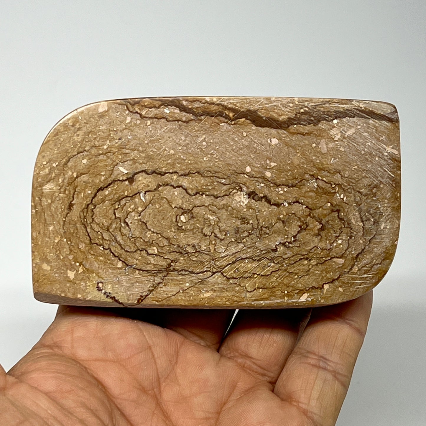 211.2g, 3.6"x2.1"x0.7" Picture Jasper Rectangle Gemstone Home Decor, B20116