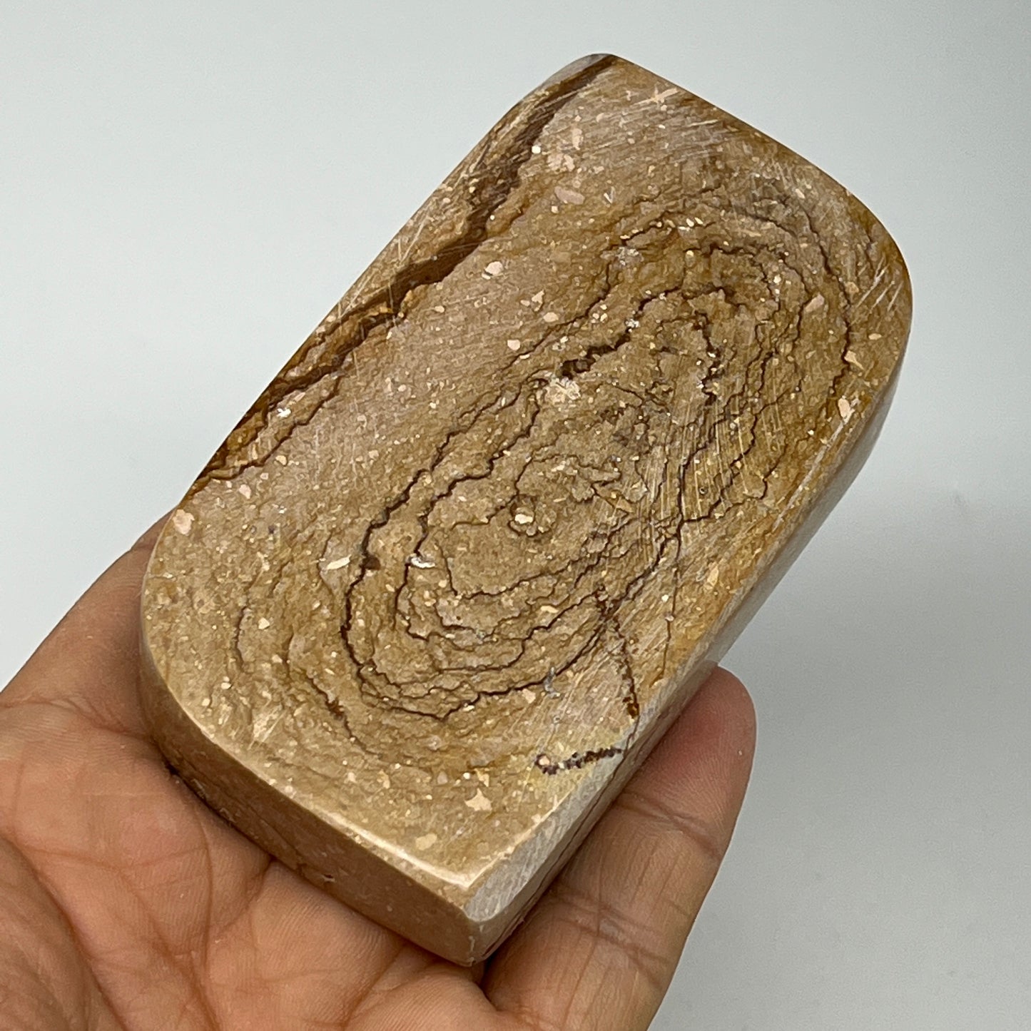 211.2g, 3.6"x2.1"x0.7" Picture Jasper Rectangle Gemstone Home Decor, B20116