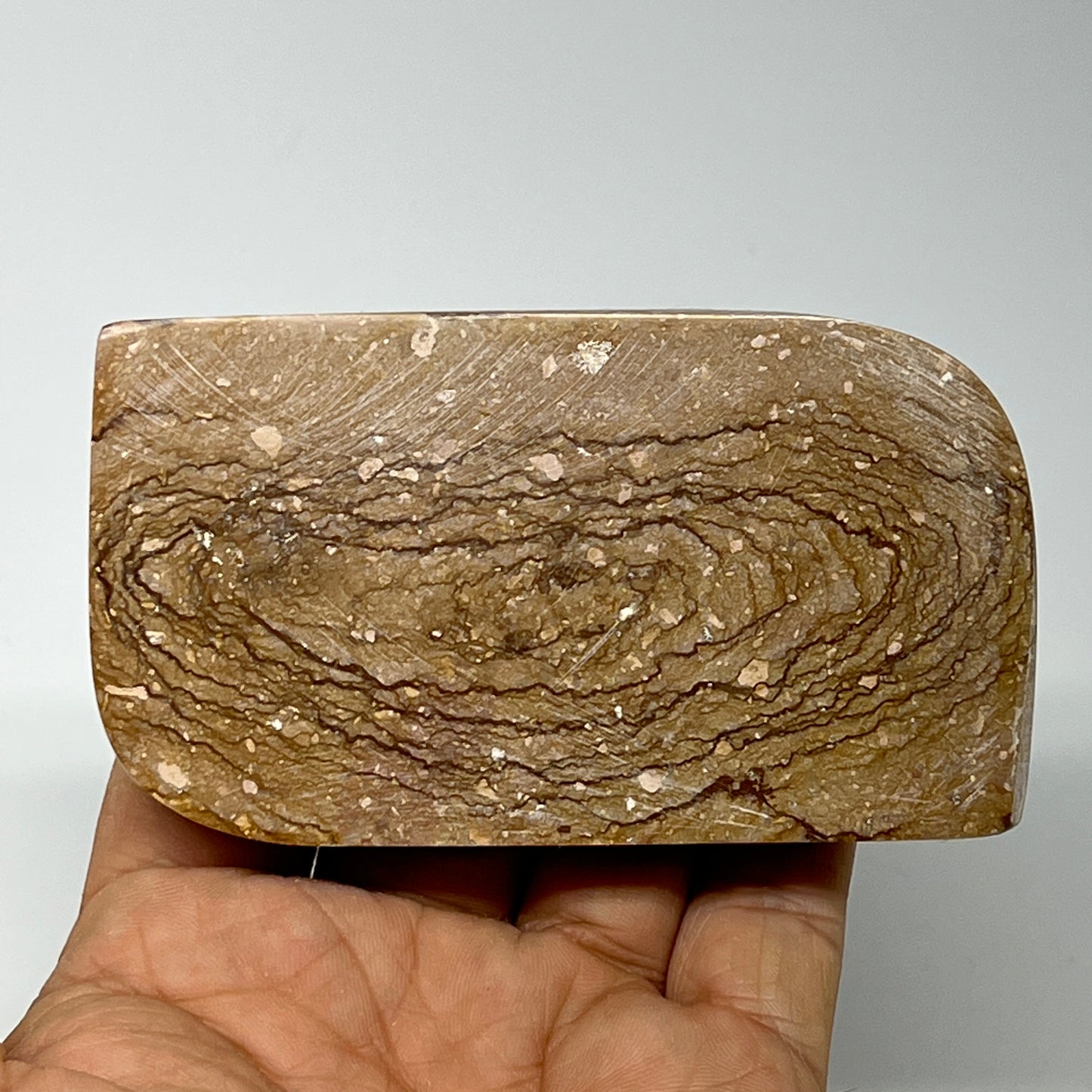 211.2g, 3.6"x2.1"x0.7" Picture Jasper Rectangle Gemstone Home Decor, B20116