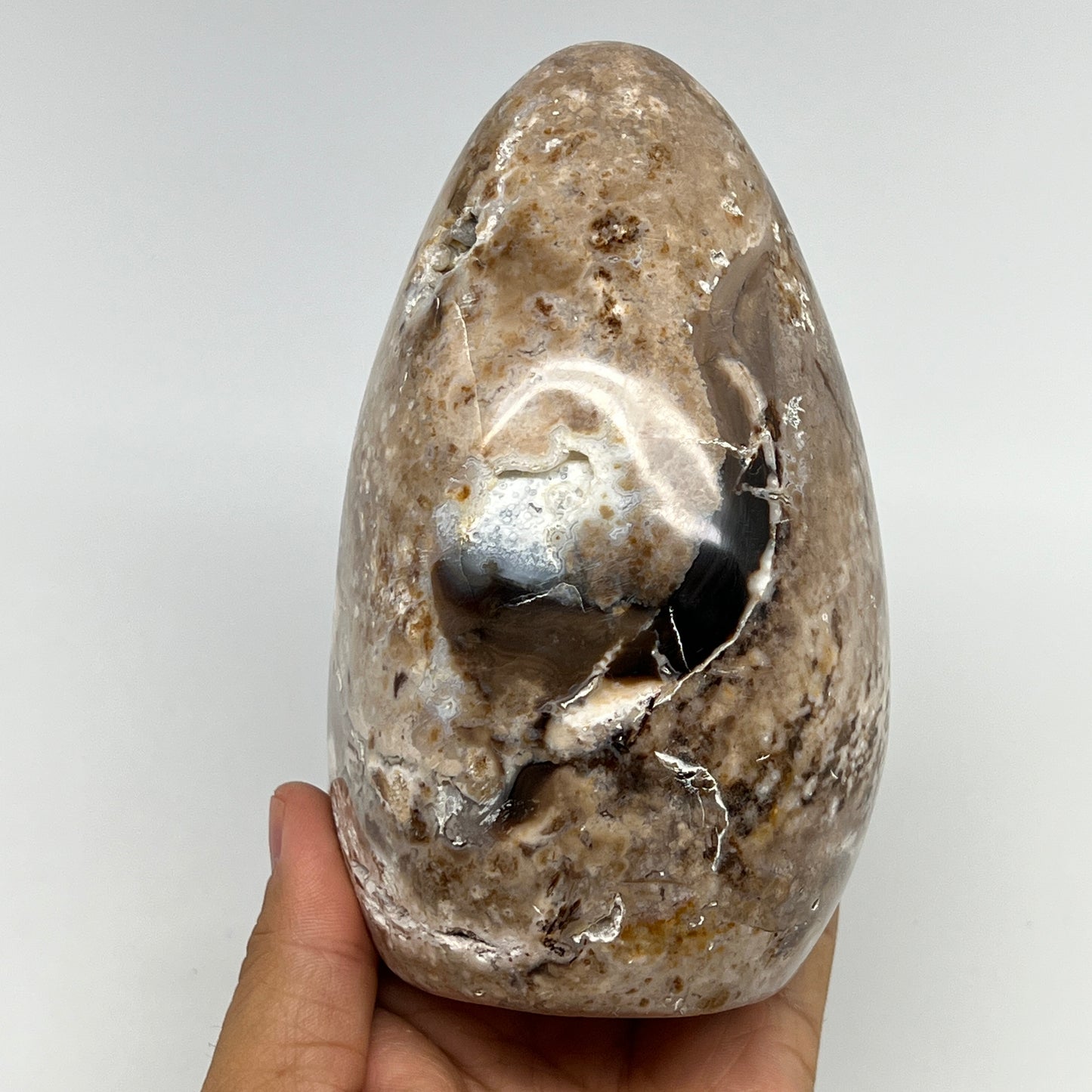 905g,5.4"x3.2"x2.8" Black Opal Freeform Polished Gemstone @Madagascar,B21045