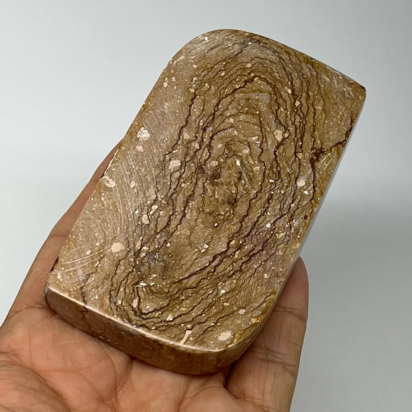 211.2g, 3.6"x2.1"x0.7" Picture Jasper Rectangle Gemstone Home Decor, B20116