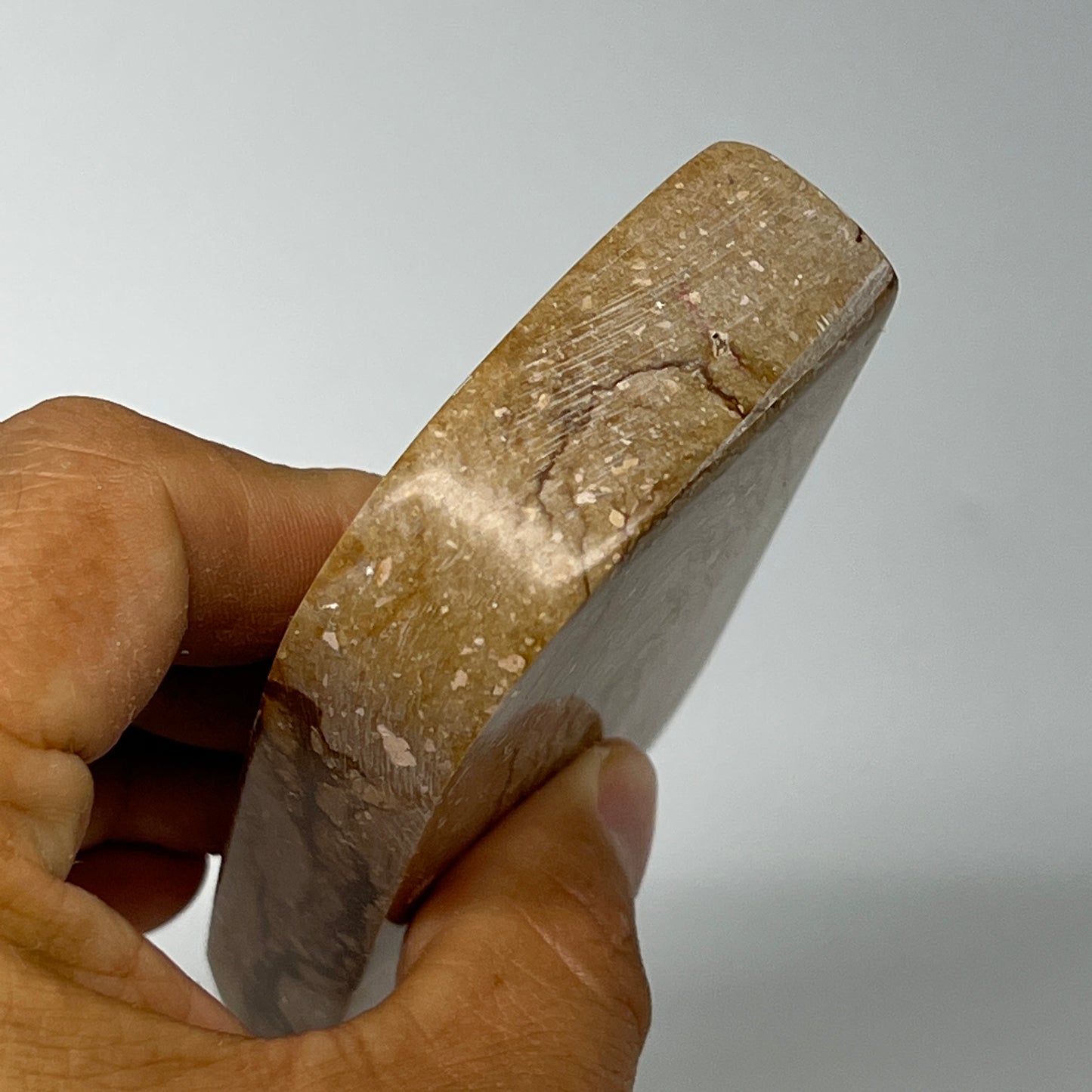 211.2g, 3.6"x2.1"x0.7" Picture Jasper Rectangle Gemstone Home Decor, B20116