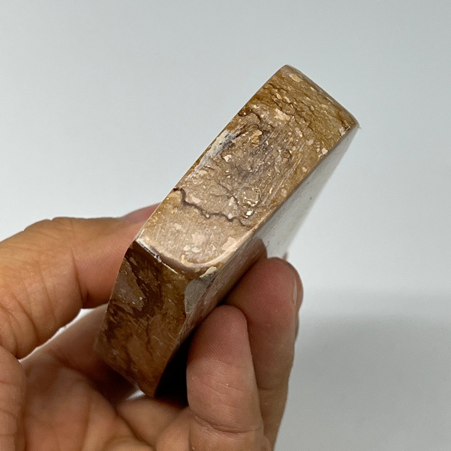 211.2g, 3.6"x2.1"x0.7" Picture Jasper Rectangle Gemstone Home Decor, B20116