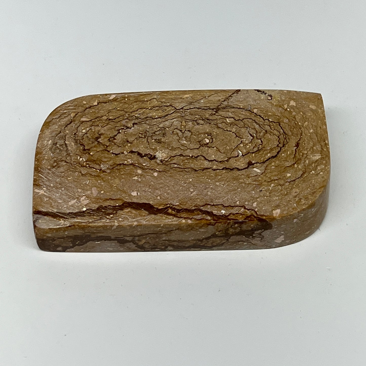 211.2g, 3.6"x2.1"x0.7" Picture Jasper Rectangle Gemstone Home Decor, B20116