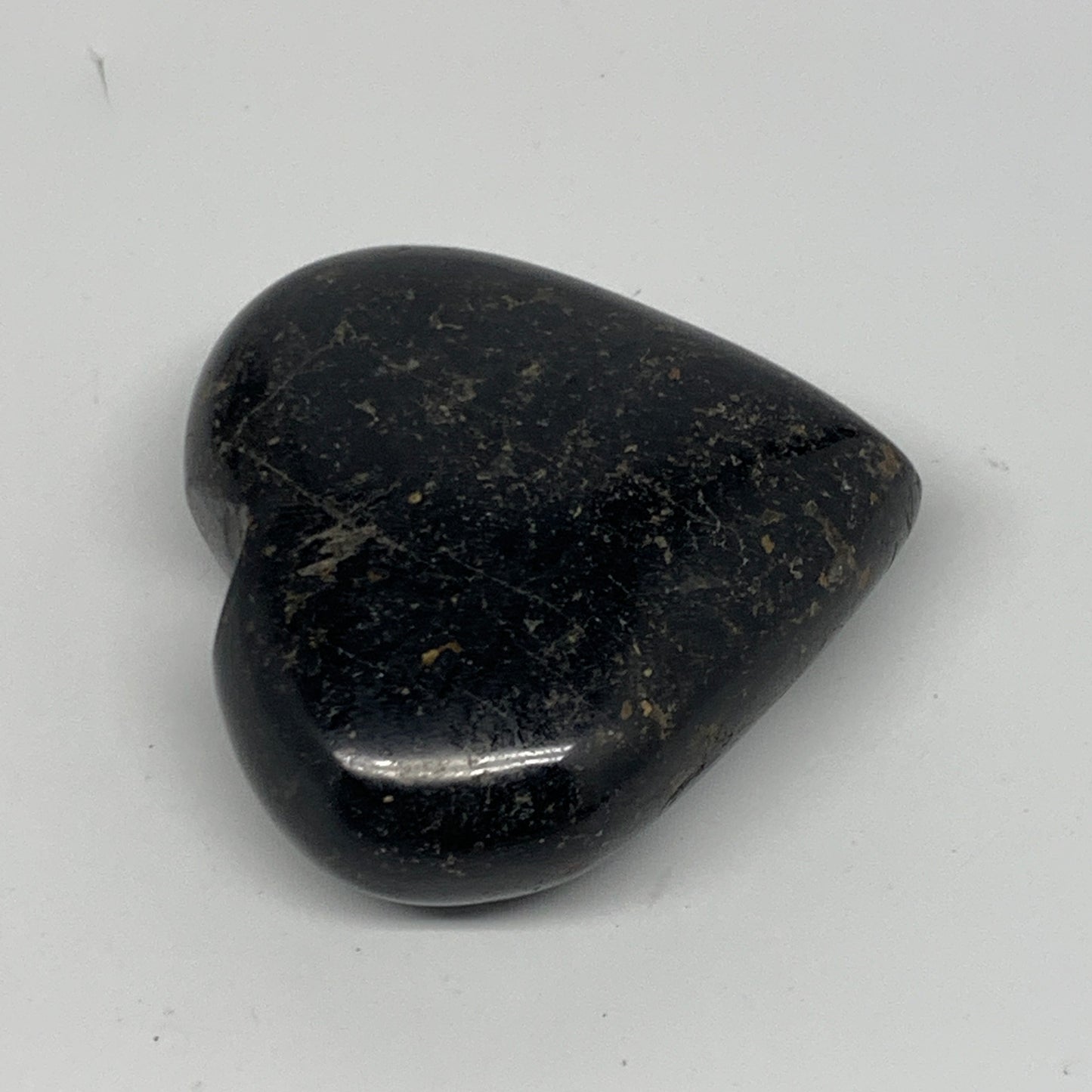 108.4g, 2.1"x2.2"x0.9", Black Tourmaline Heart Polished Crystal Home Decor, B218