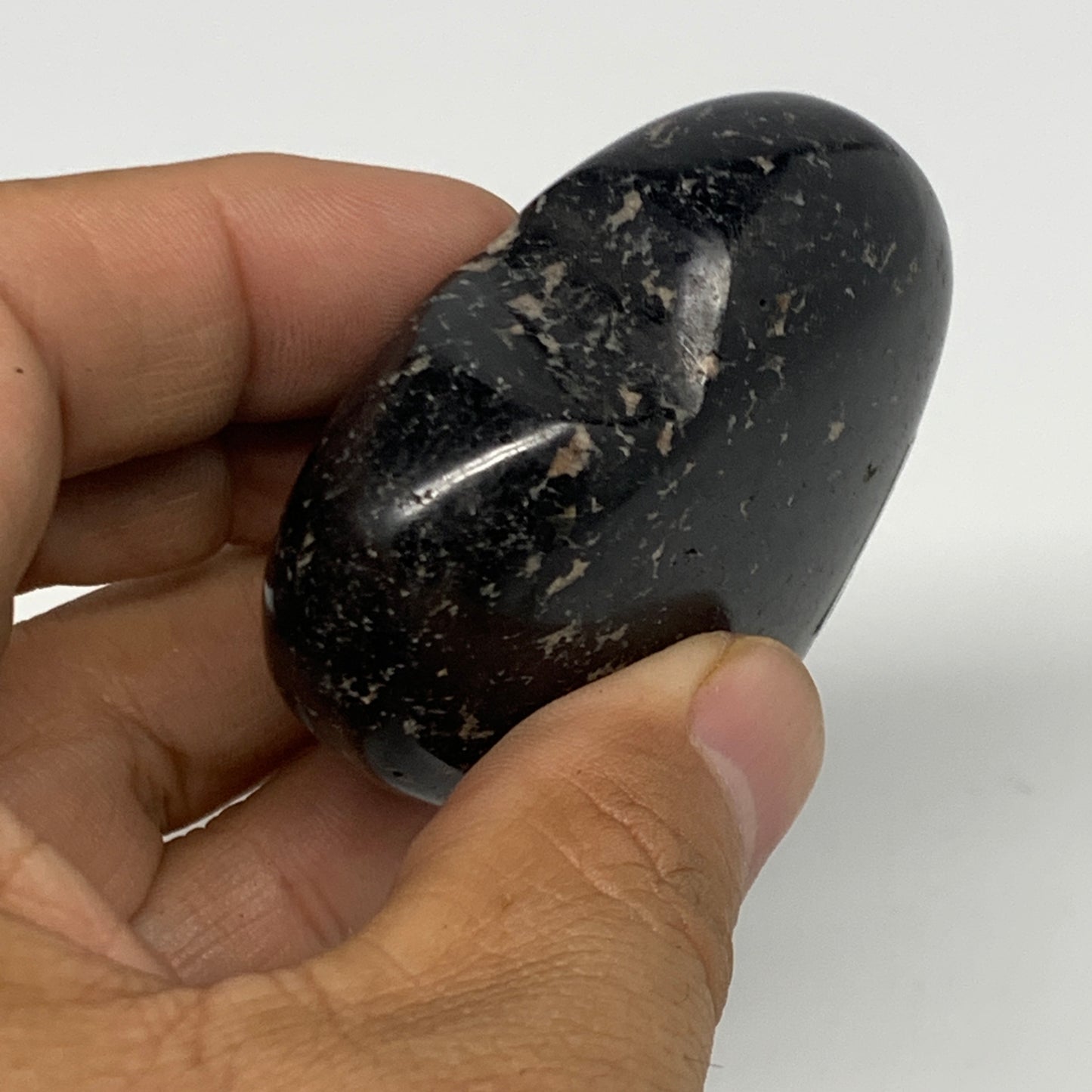108.9g, 2.1"x2.1"x0.9", Black Tourmaline Heart Polished Crystal Decor, B21810