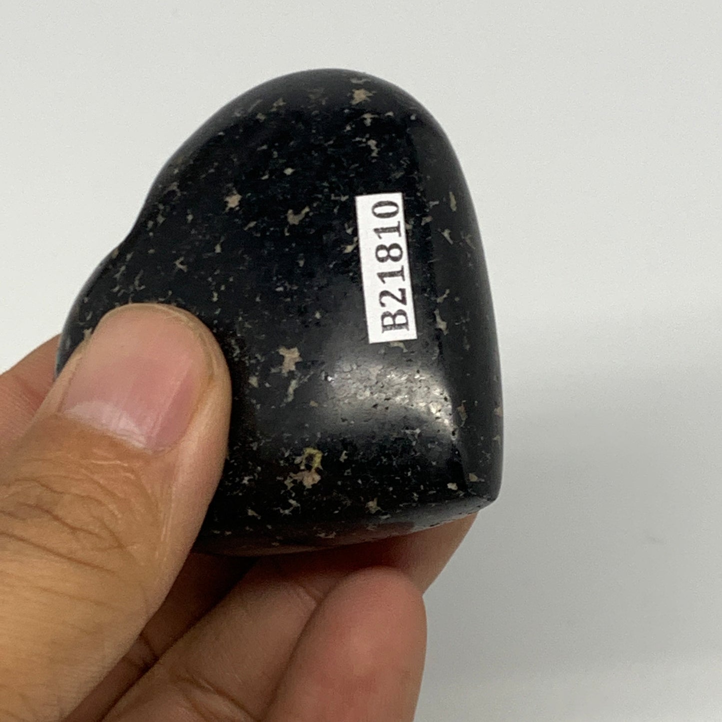 108.9g, 2.1"x2.1"x0.9", Black Tourmaline Heart Polished Crystal Decor, B21810