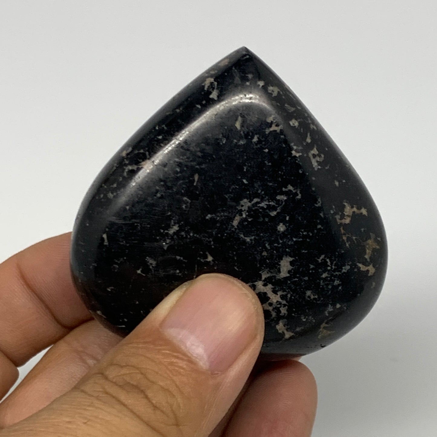 108.9g, 2.1"x2.1"x0.9", Black Tourmaline Heart Polished Crystal Decor, B21810