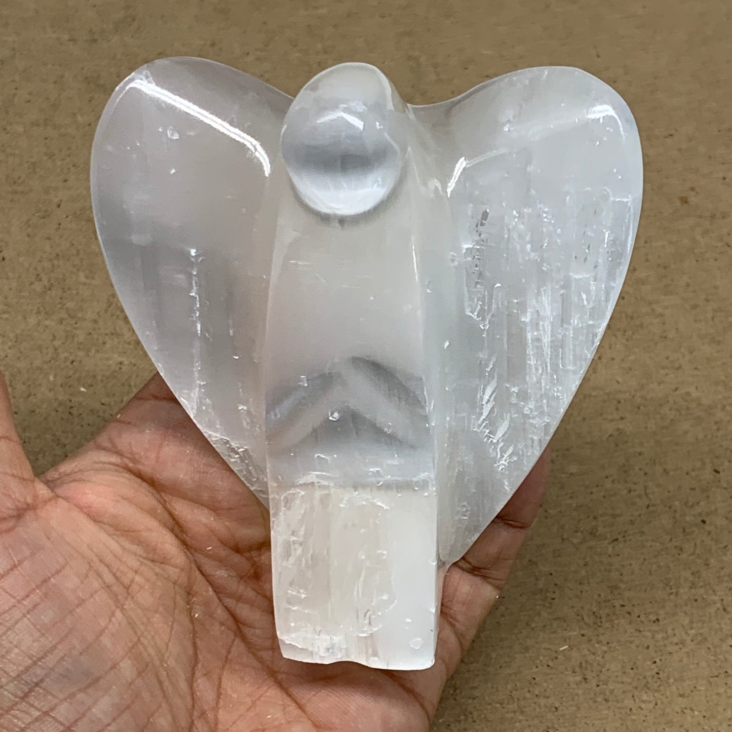 365.2g, 3.9"x3.4"x1.7"Natural Selenite (Satin Spar) Angel Crystal @Morocco,B8927