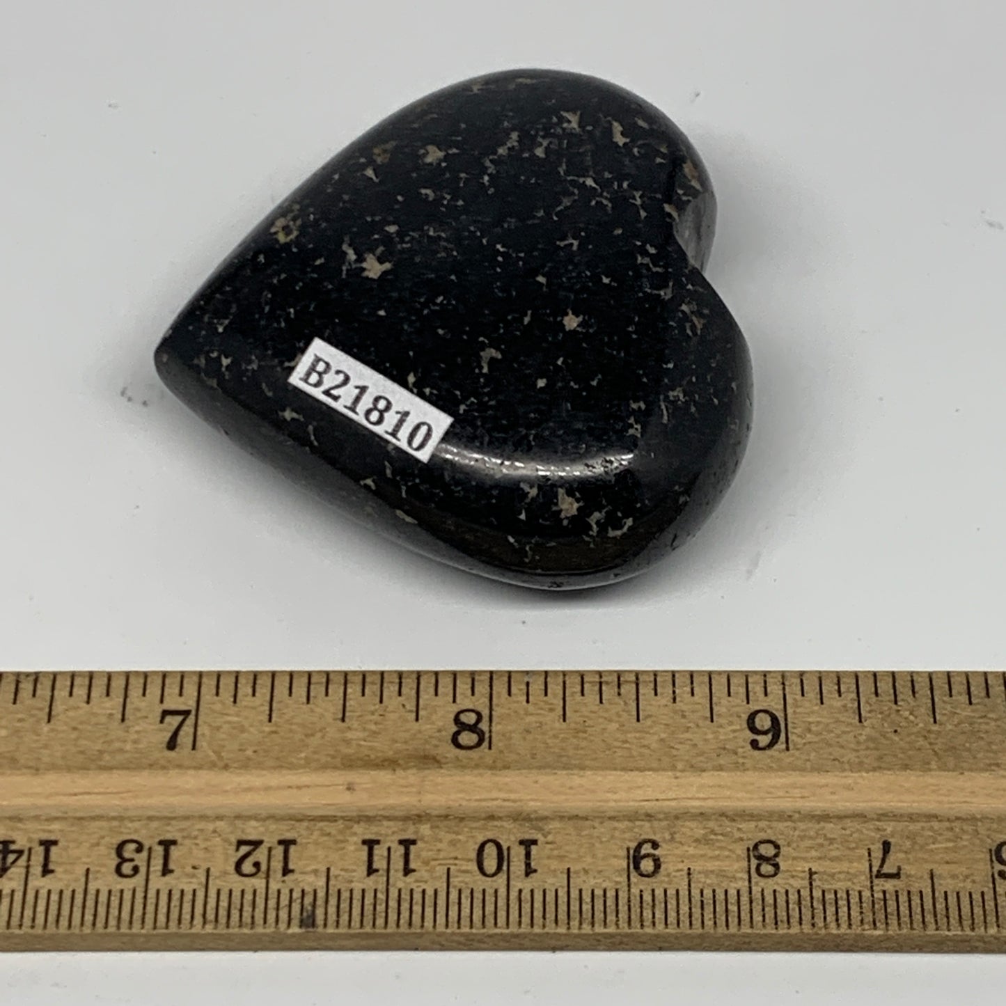 108.9g, 2.1"x2.1"x0.9", Black Tourmaline Heart Polished Crystal Decor, B21810