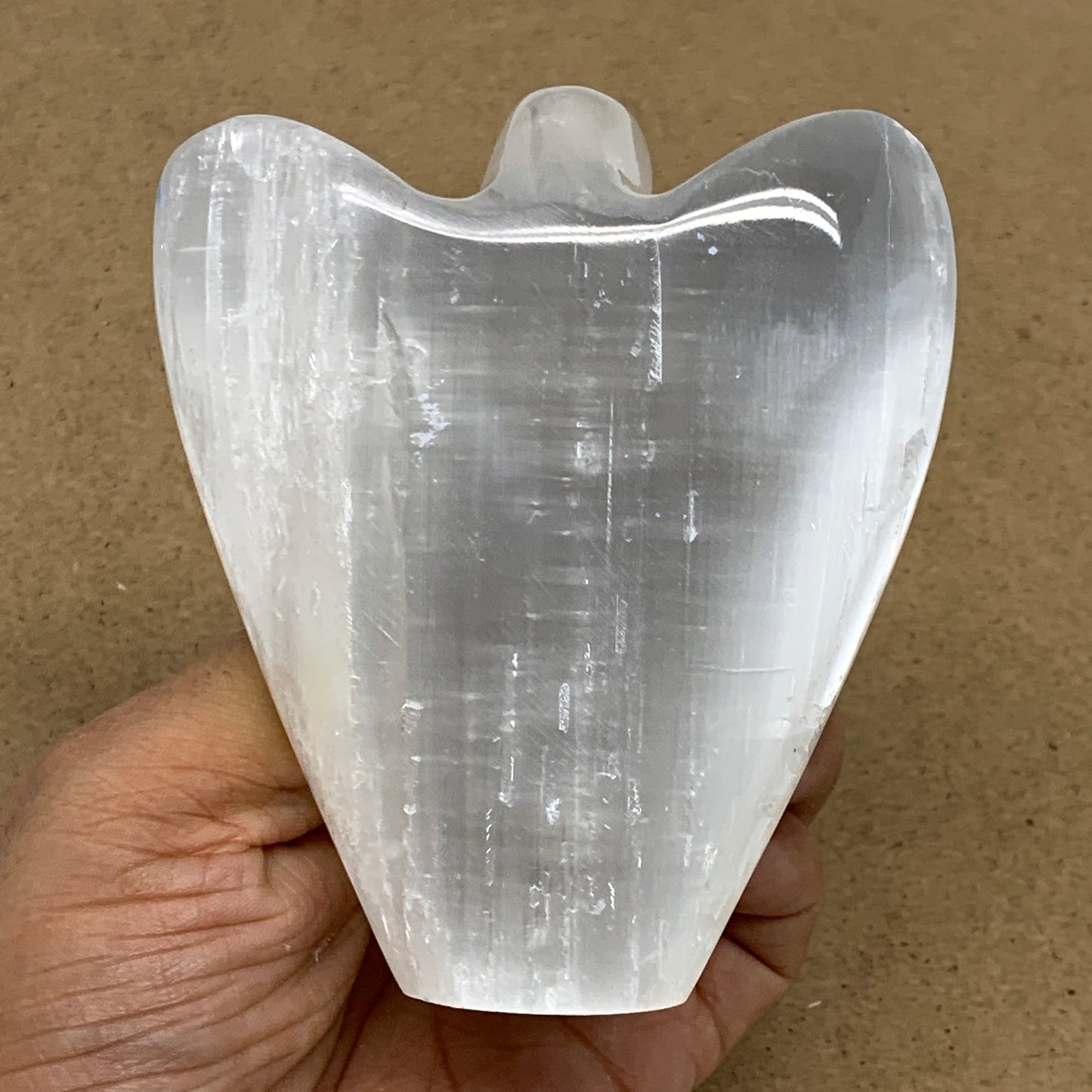 365.2g, 3.9"x3.4"x1.7"Natural Selenite (Satin Spar) Angel Crystal @Morocco,B8927