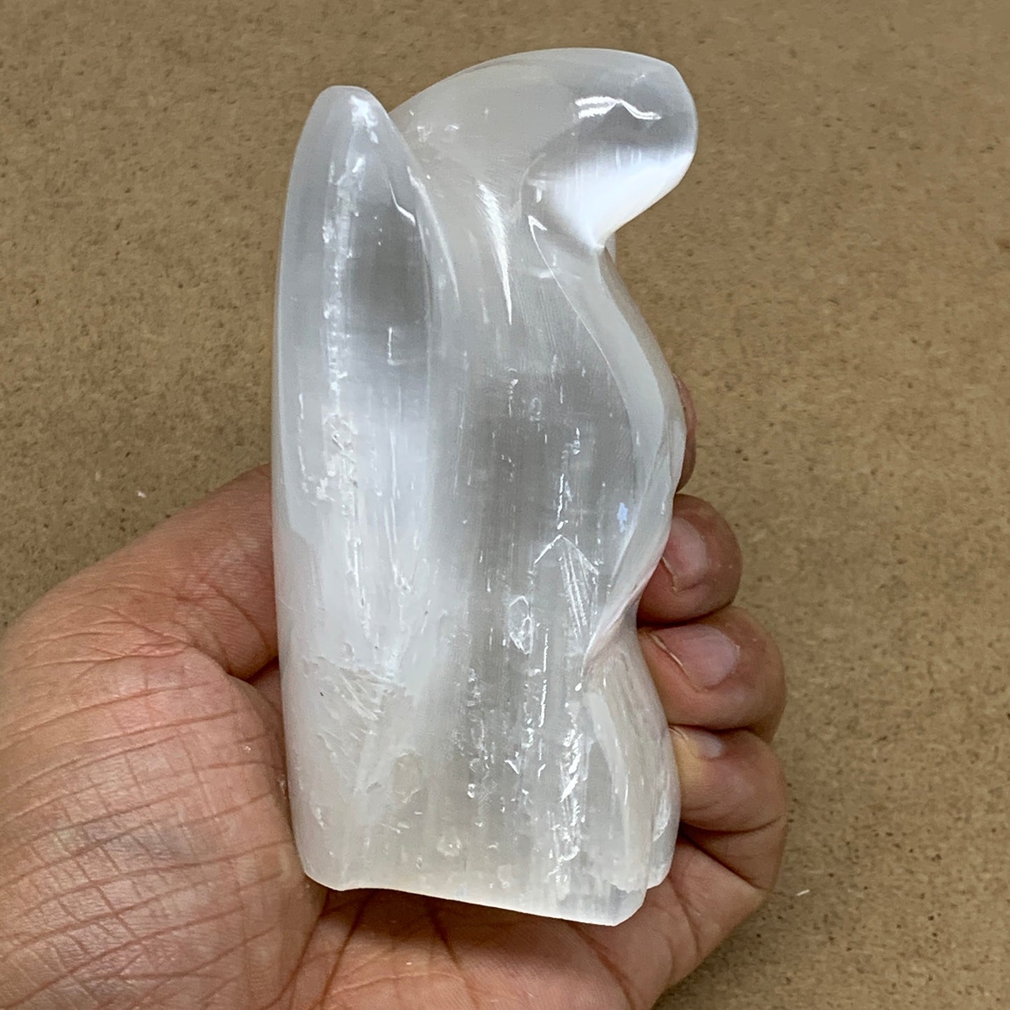 365.2g, 3.9"x3.4"x1.7"Natural Selenite (Satin Spar) Angel Crystal @Morocco,B8927