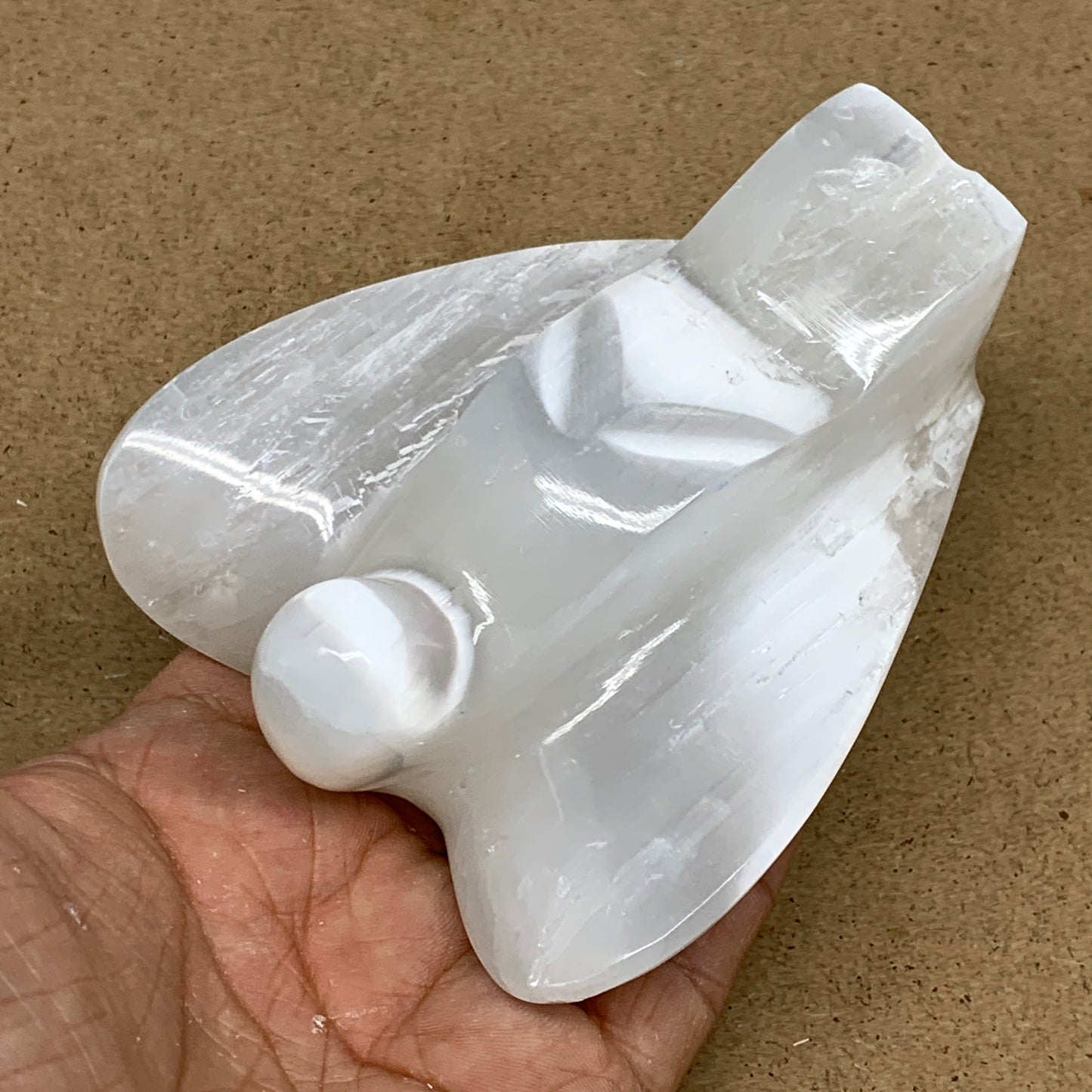365.2g, 3.9"x3.4"x1.7"Natural Selenite (Satin Spar) Angel Crystal @Morocco,B8927