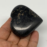 118g, 2.2"x2.3"x0.9", Black Tourmaline Heart Polished Crystal Home Decor, B21811