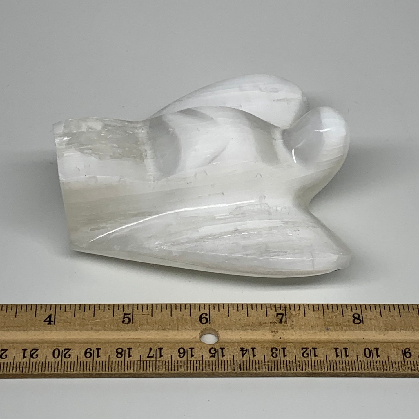 365.2g, 3.9"x3.4"x1.7"Natural Selenite (Satin Spar) Angel Crystal @Morocco,B8927