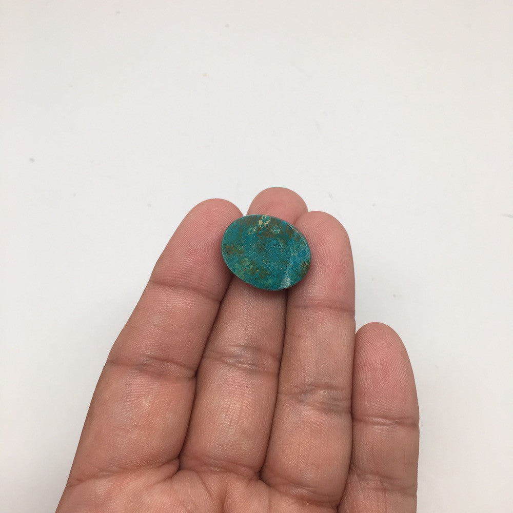 17 cts Natural Oval Shape Flat Bottom Chrysocolla Cabochon From Mexico, CC52 - watangem.com