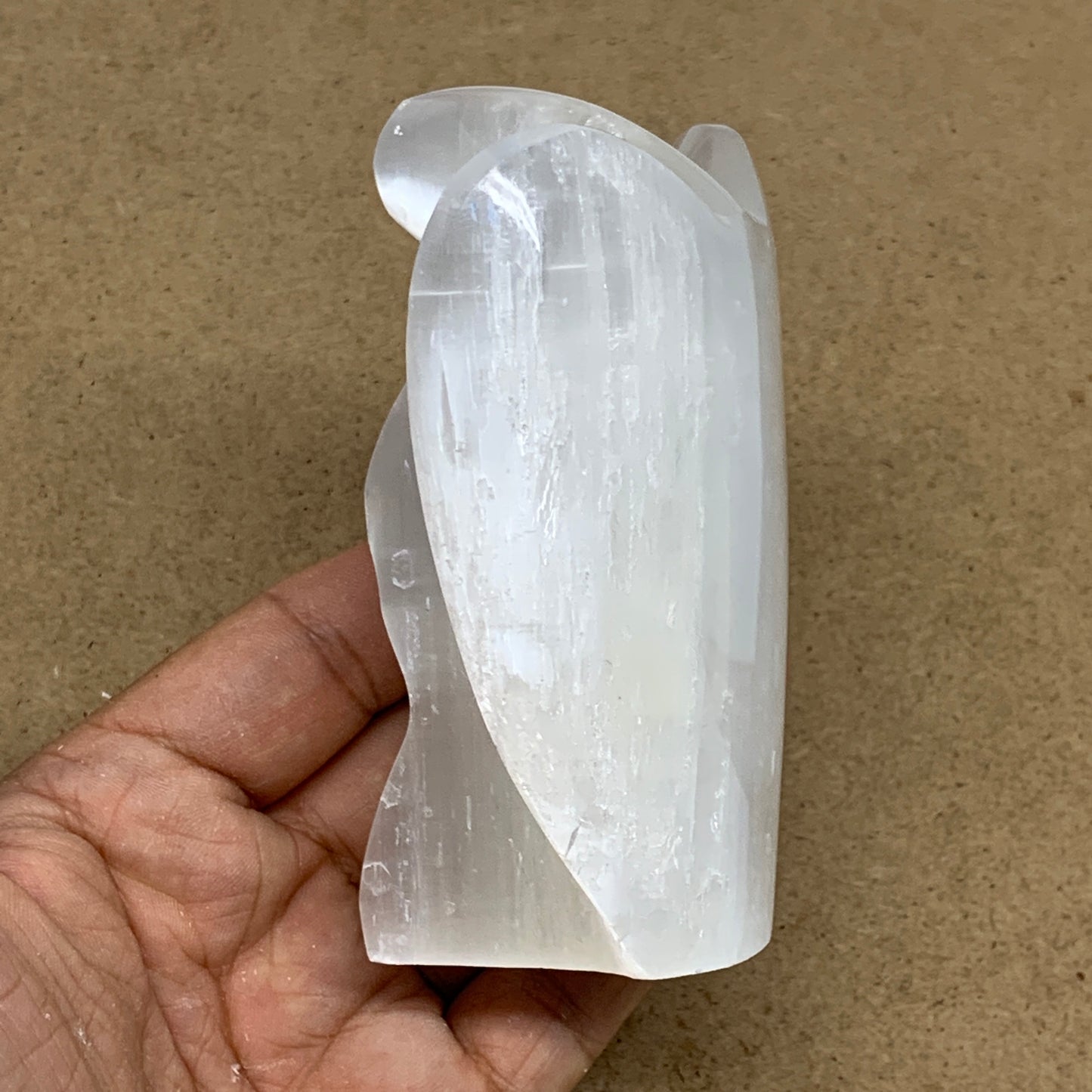 365.2g, 3.9"x3.4"x1.7"Natural Selenite (Satin Spar) Angel Crystal @Morocco,B8927