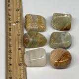 151.4g, 1.2"-1.4", 6pcs, Onyx/Banded Tumbled Stones @Afghanistan, B26702