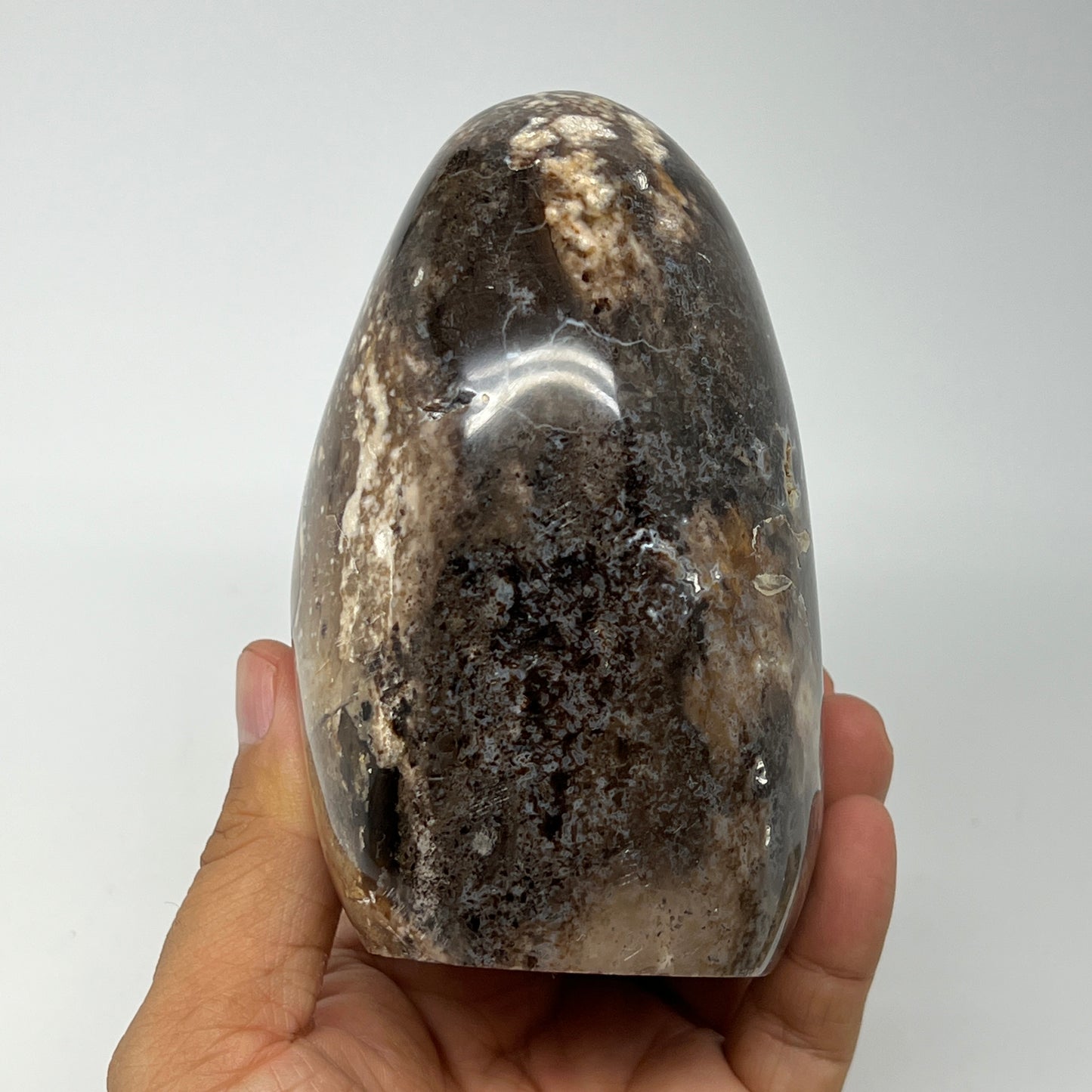 750g,4.4"x3.2"x2.7" Black Opal Freeform Polished Gemstone @Madagascar,B21047