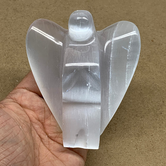 342g, 4"x3.4"x1.7"Natural Selenite (Satin Spar) Angel Crystal @Morocco,B8928