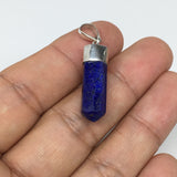 16cts, 24mm x 8mm x 7mm,Lapis Lazuli Pendant Sterling Silver @Afghanistan,FP92