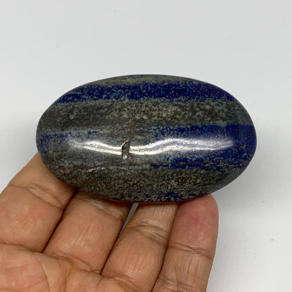 89.6g,2.8"x1.7"x0.7", Natural Lapis Lazuli Palm Stone @Afghanistan, B26316