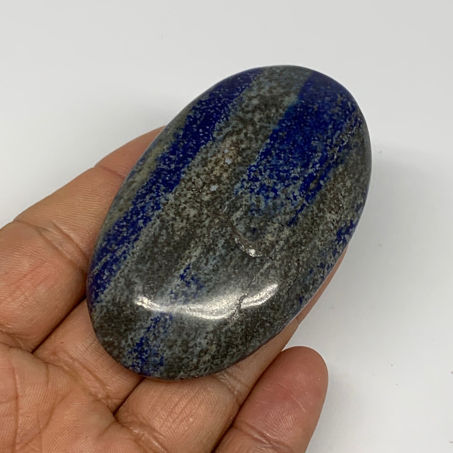 89.6g,2.8"x1.7"x0.7", Natural Lapis Lazuli Palm Stone @Afghanistan, B26316