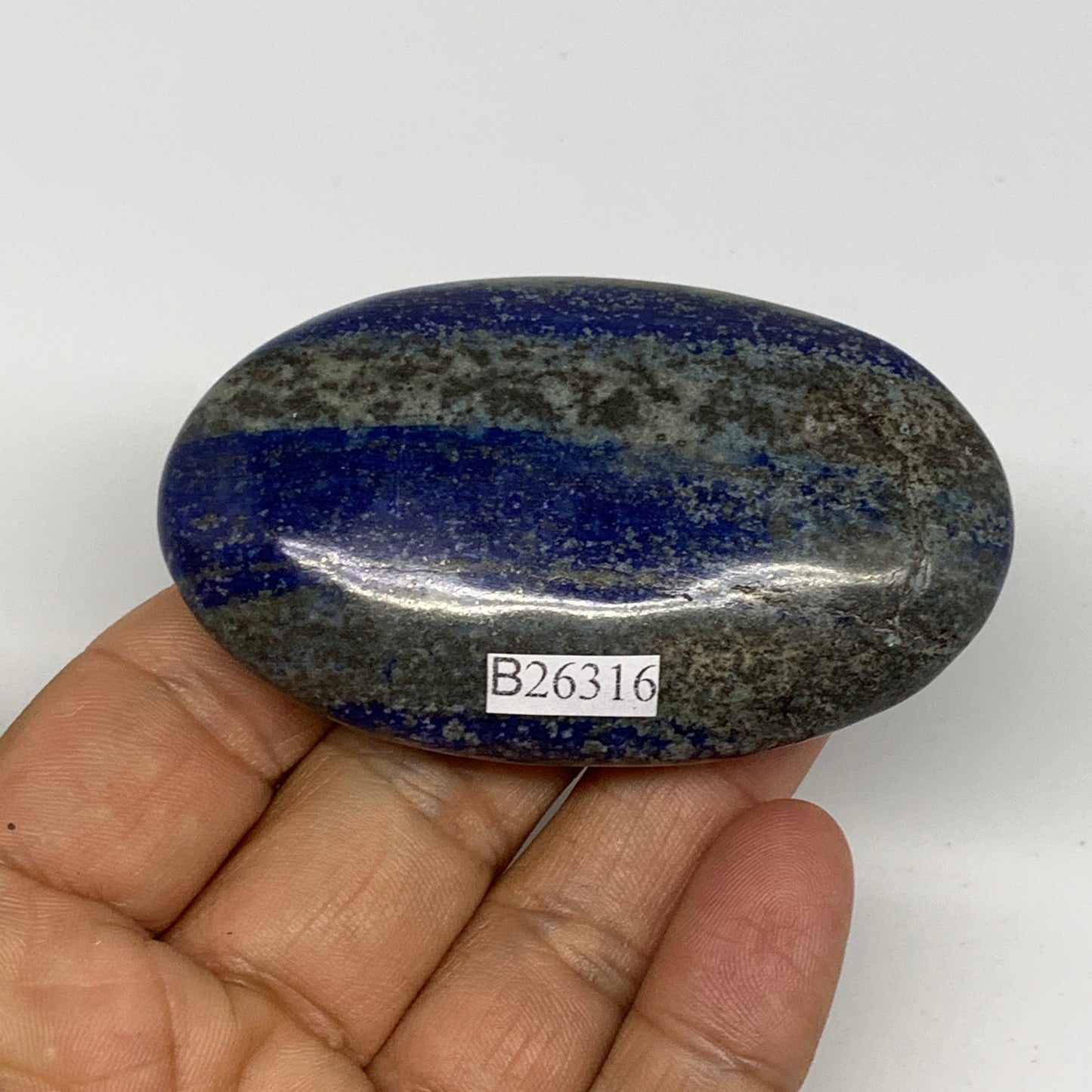 89.6g,2.8"x1.7"x0.7", Natural Lapis Lazuli Palm Stone @Afghanistan, B26316