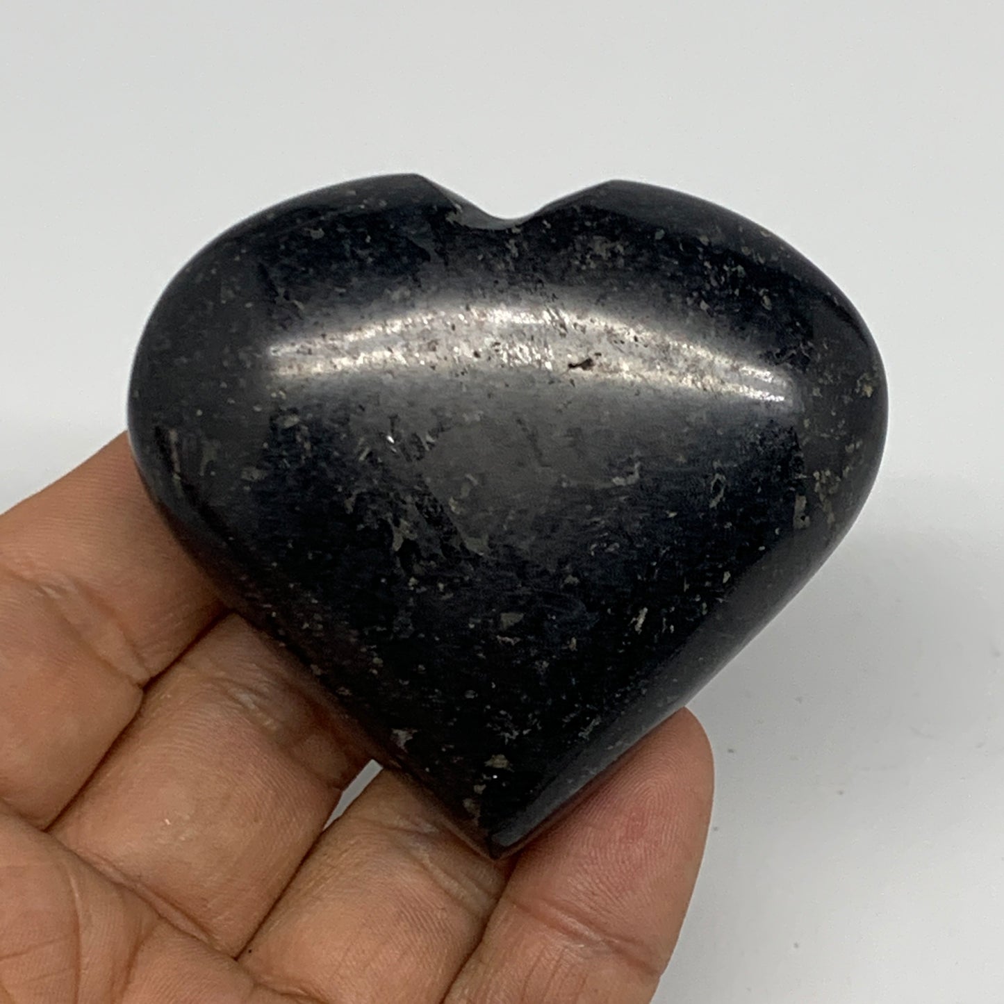 138.8g, 2.2"x2.5"x0.9", Black Tourmaline Heart Polished Crystal Home Decor, B218