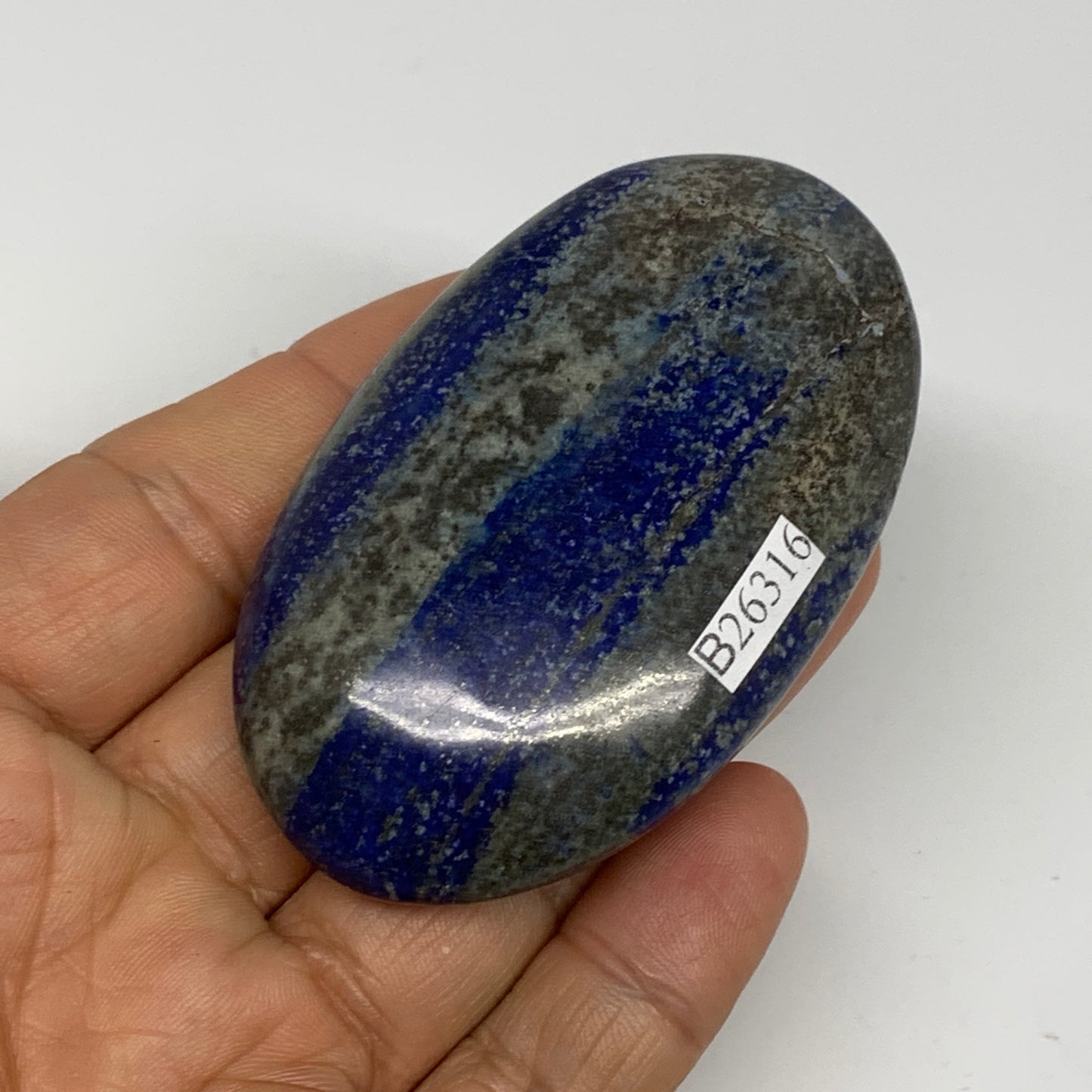 89.6g,2.8"x1.7"x0.7", Natural Lapis Lazuli Palm Stone @Afghanistan, B26316
