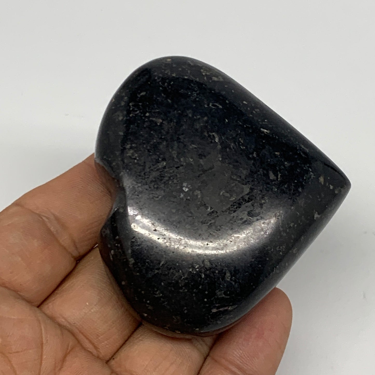 138.8g, 2.2"x2.5"x0.9", Black Tourmaline Heart Polished Crystal Home Decor, B218