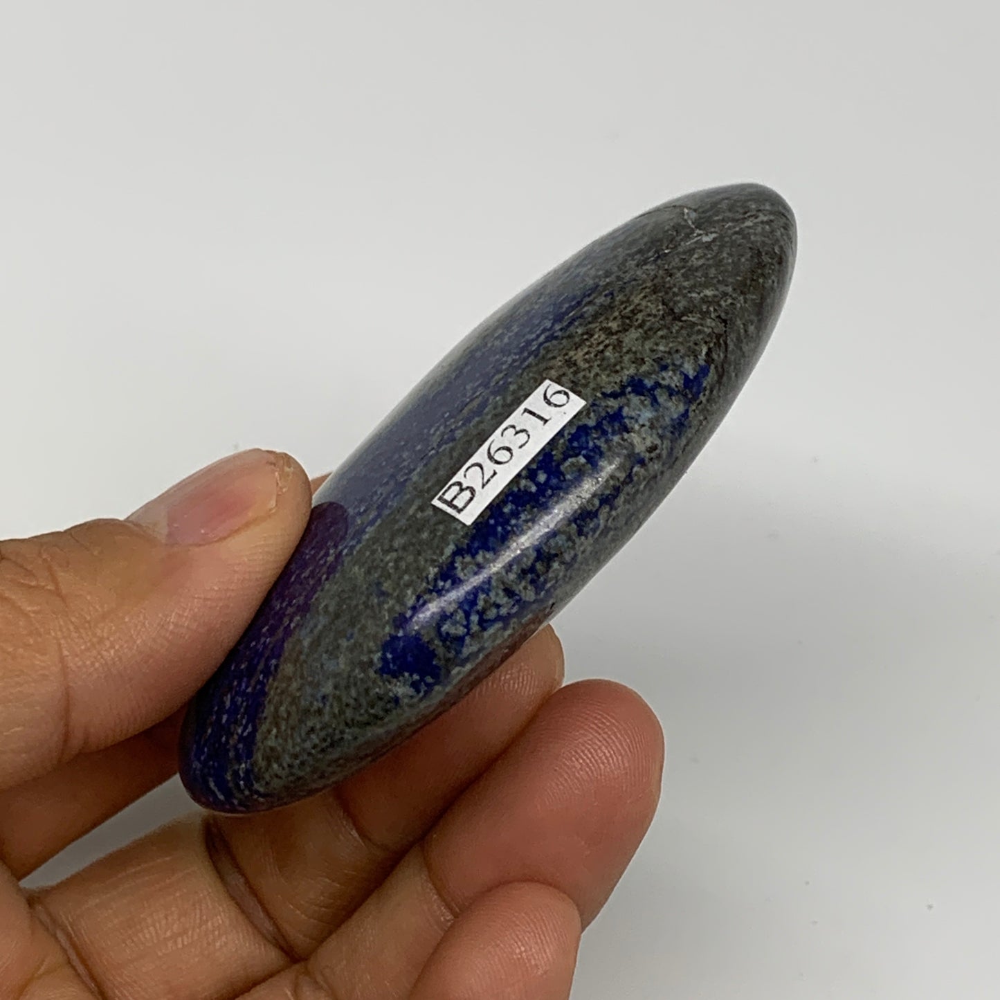 89.6g,2.8"x1.7"x0.7", Natural Lapis Lazuli Palm Stone @Afghanistan, B26316