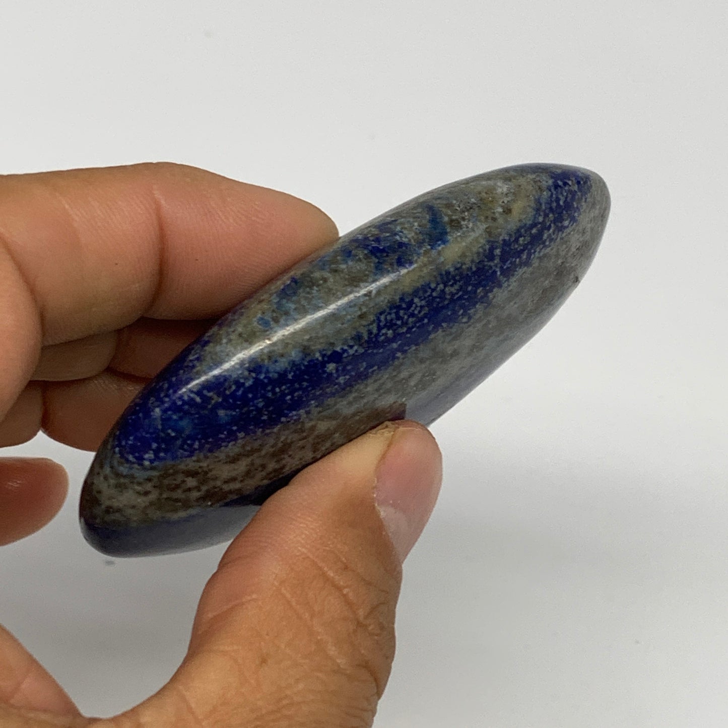 89.6g,2.8"x1.7"x0.7", Natural Lapis Lazuli Palm Stone @Afghanistan, B26316