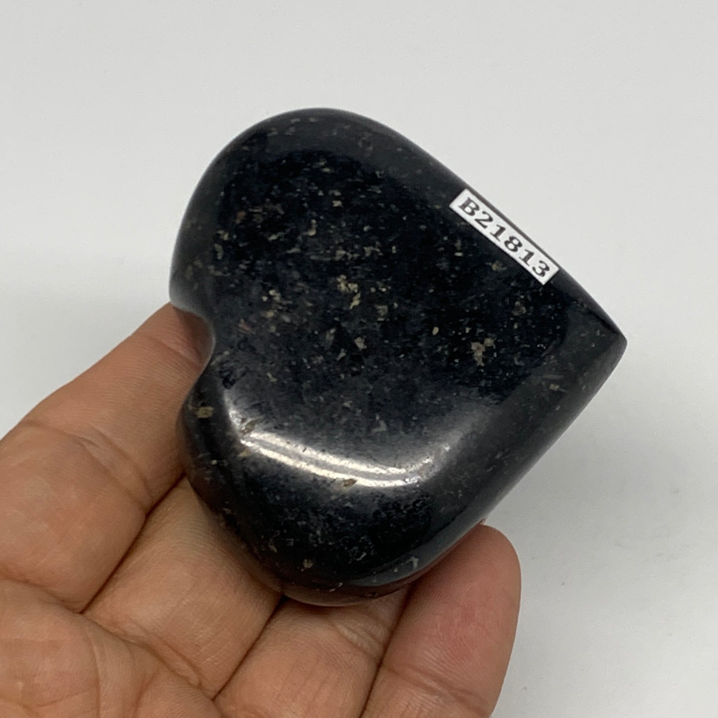 138.8g, 2.2"x2.5"x0.9", Black Tourmaline Heart Polished Crystal Home Decor, B218