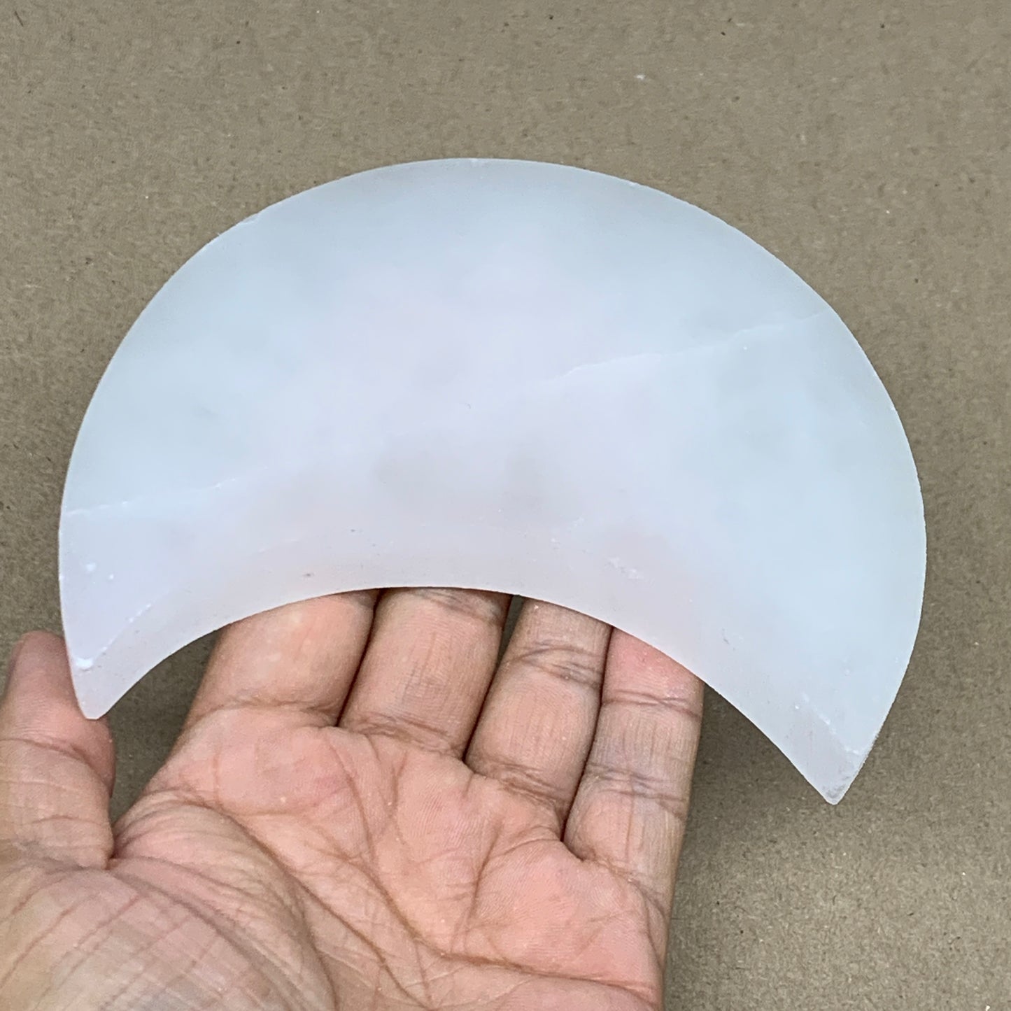 334g, 4.8"x3.6"x0.8",Selenite Crescent Moon Crystal (Satin Spar) @Morocco,B13005